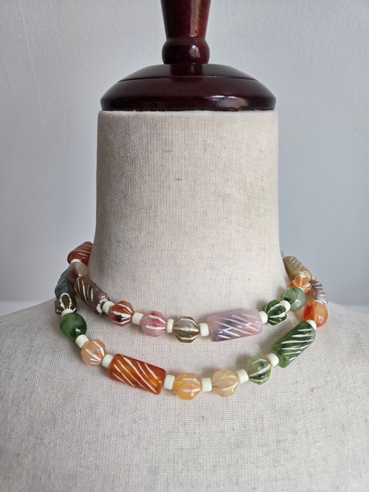 Vintage Multicolored Lucite Bead Necklace
