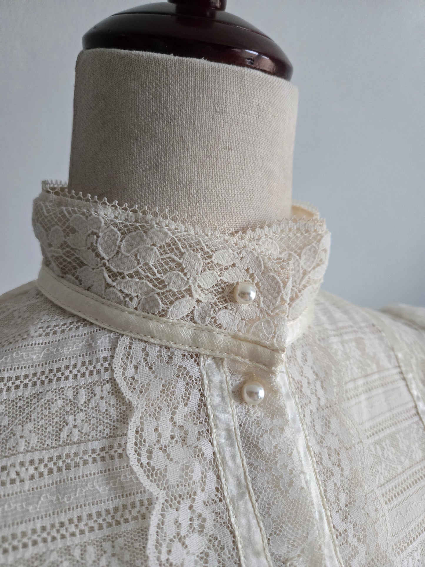 Gunne Sax Vintage Fully Shear Lace Dress - Medium