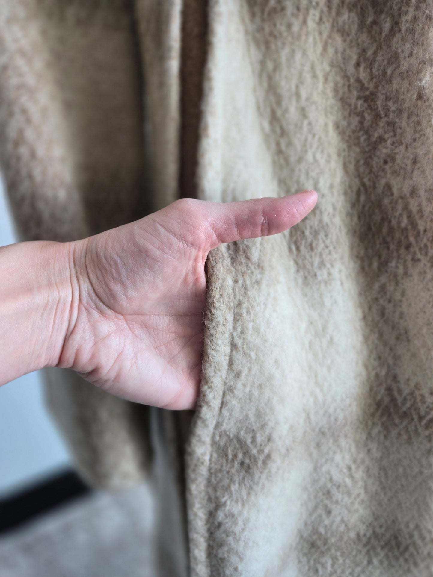 Vintage 1950s Plaid Wool Over Coat with Waist Tie - M/L