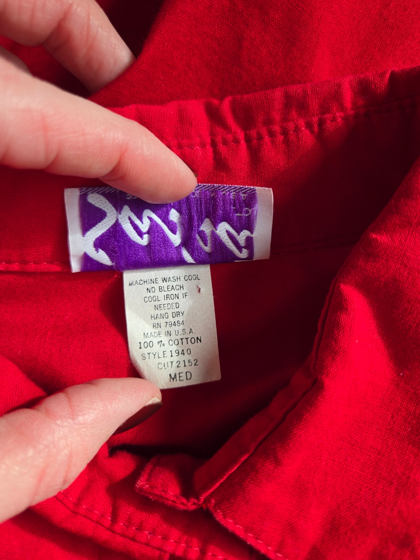 Sas'sa Vintage Red Western Dress with Silver Concho Details - S/M