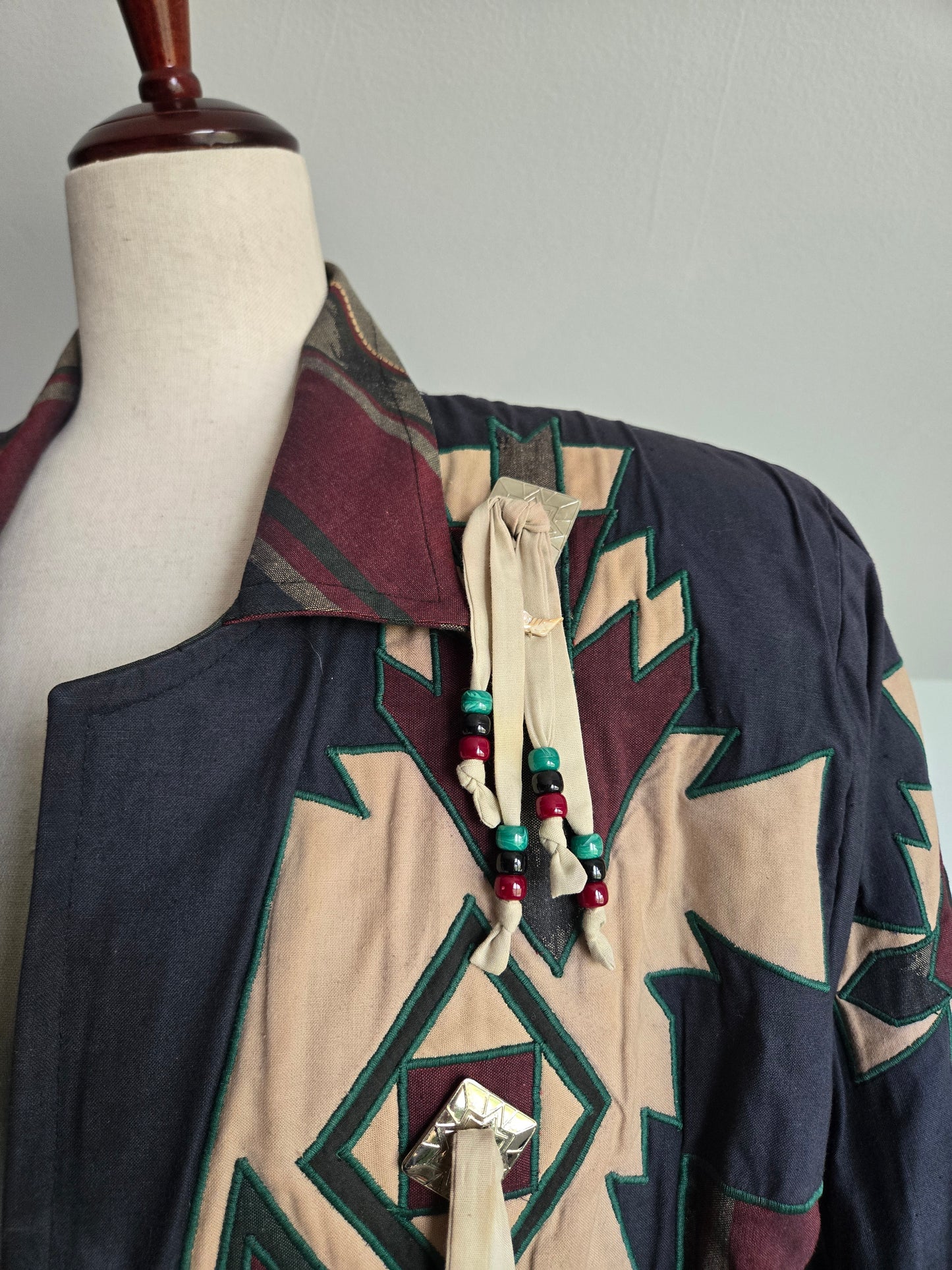 Suzette International Vintage 80s Cotton Western Trench Coat - XL