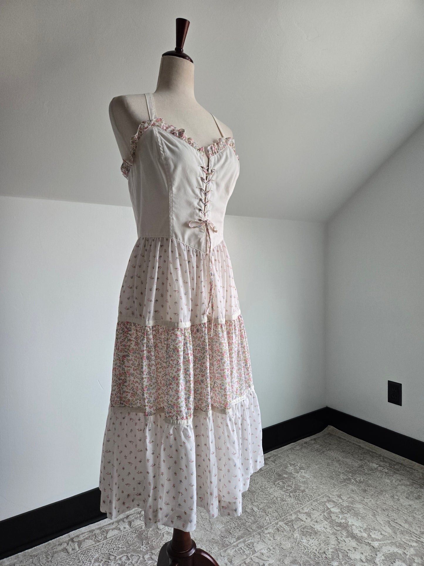 Bill Berman of California Vintage Corset Front Prairie Dress - Small
