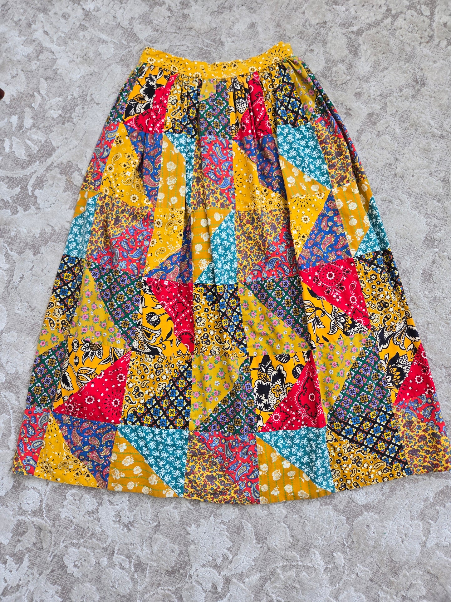Vintage 70s True Patchwork Skirt - W26"