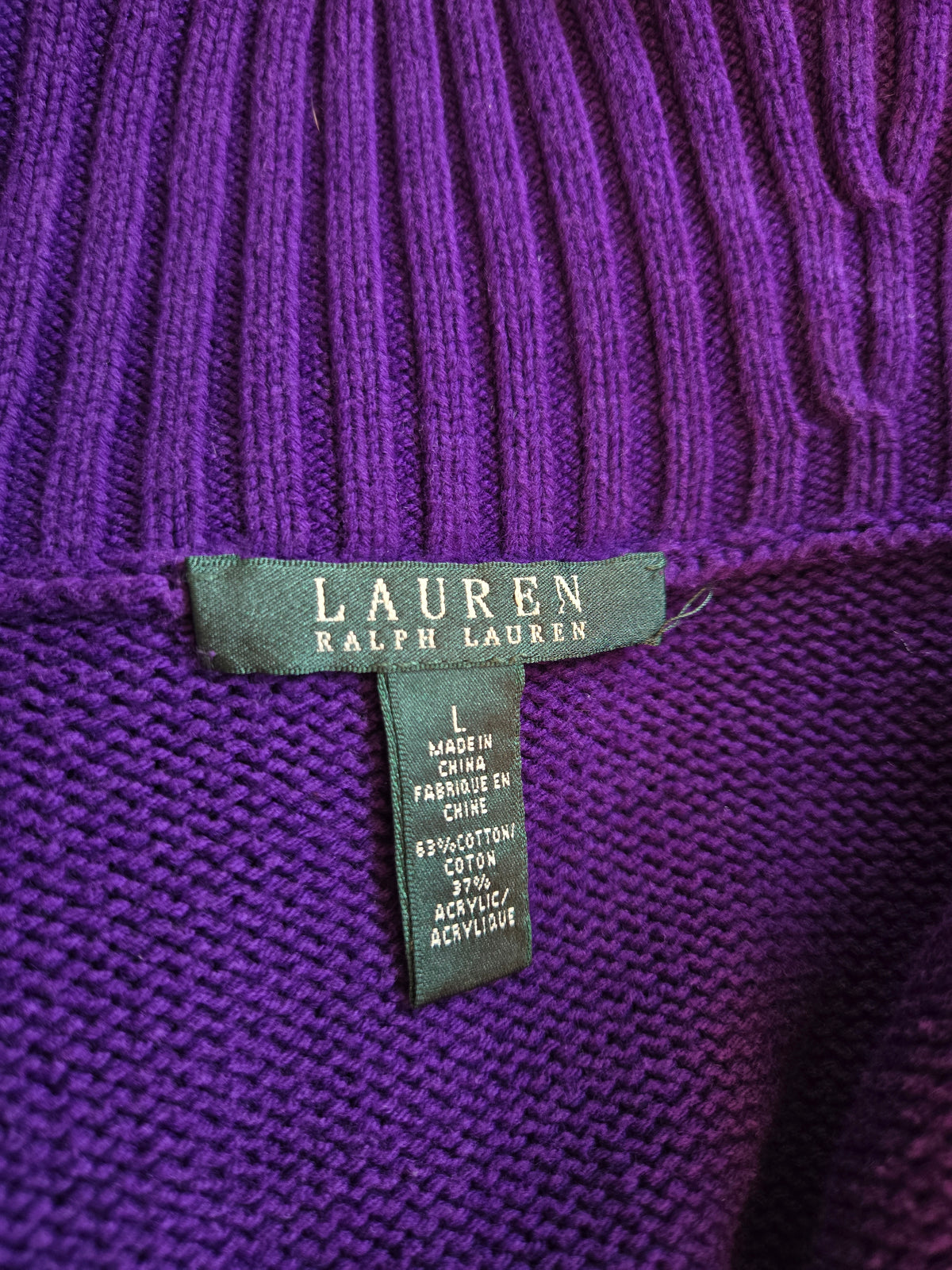 Lauren Ralph Lauren Purple Equestrian Cardigan - Large