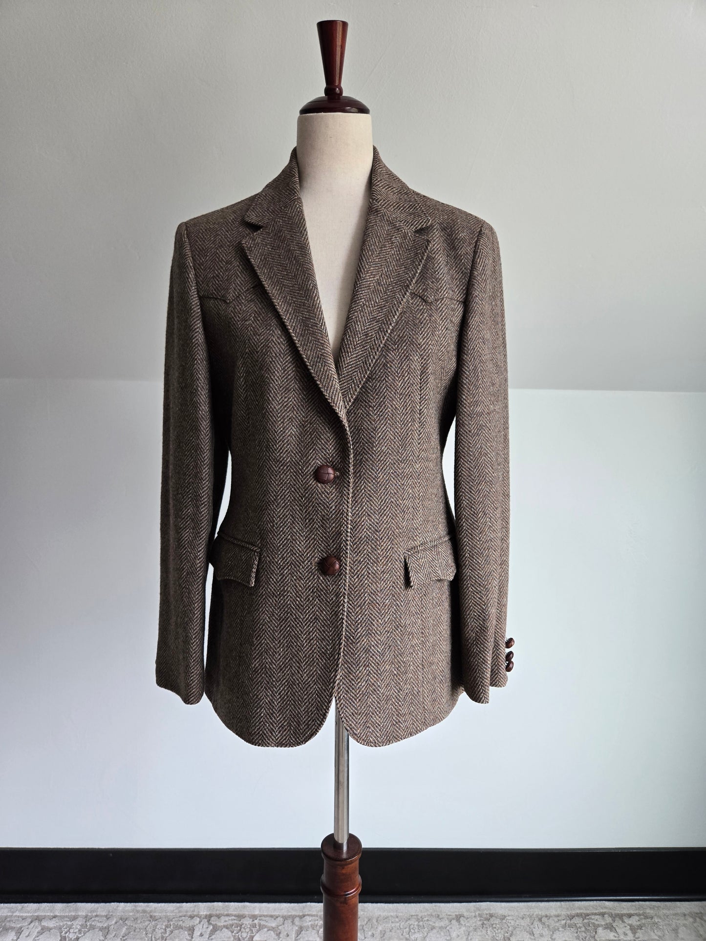 Farrah Vintage 70s Western Wool Tweed Blazer - Large