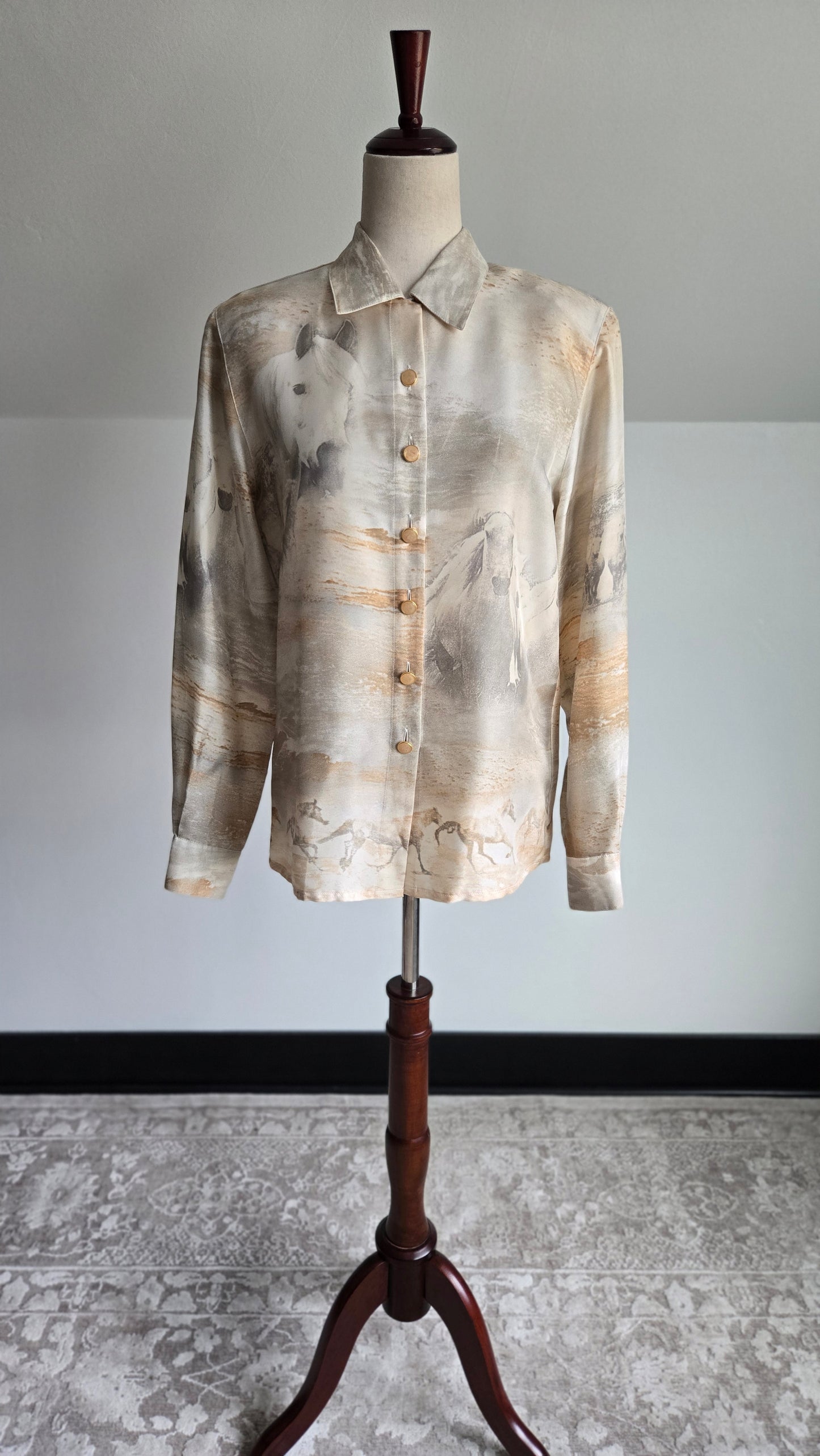 Escada Vintage Made in Germany Silk Horse Top - Medium