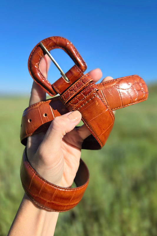 Lejon Vintage 80s Imported Alligator Leather Belt - W25-28"