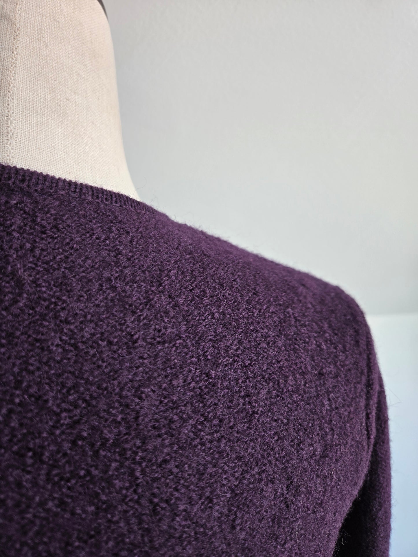 Vintage Laura Ashley 100% Boiled Wool Deep Purple Jacket - small