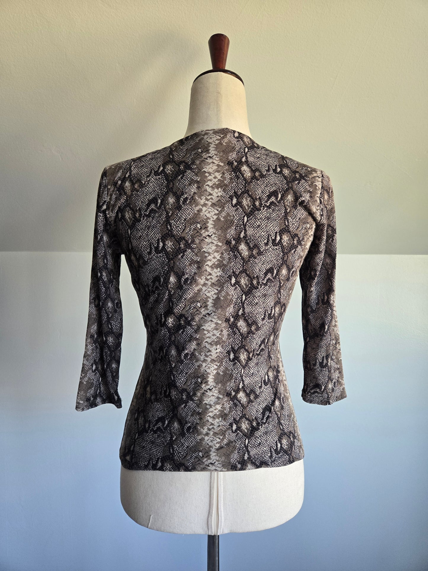 International Concepts 90s Mesh Snakeskin Top - S/M