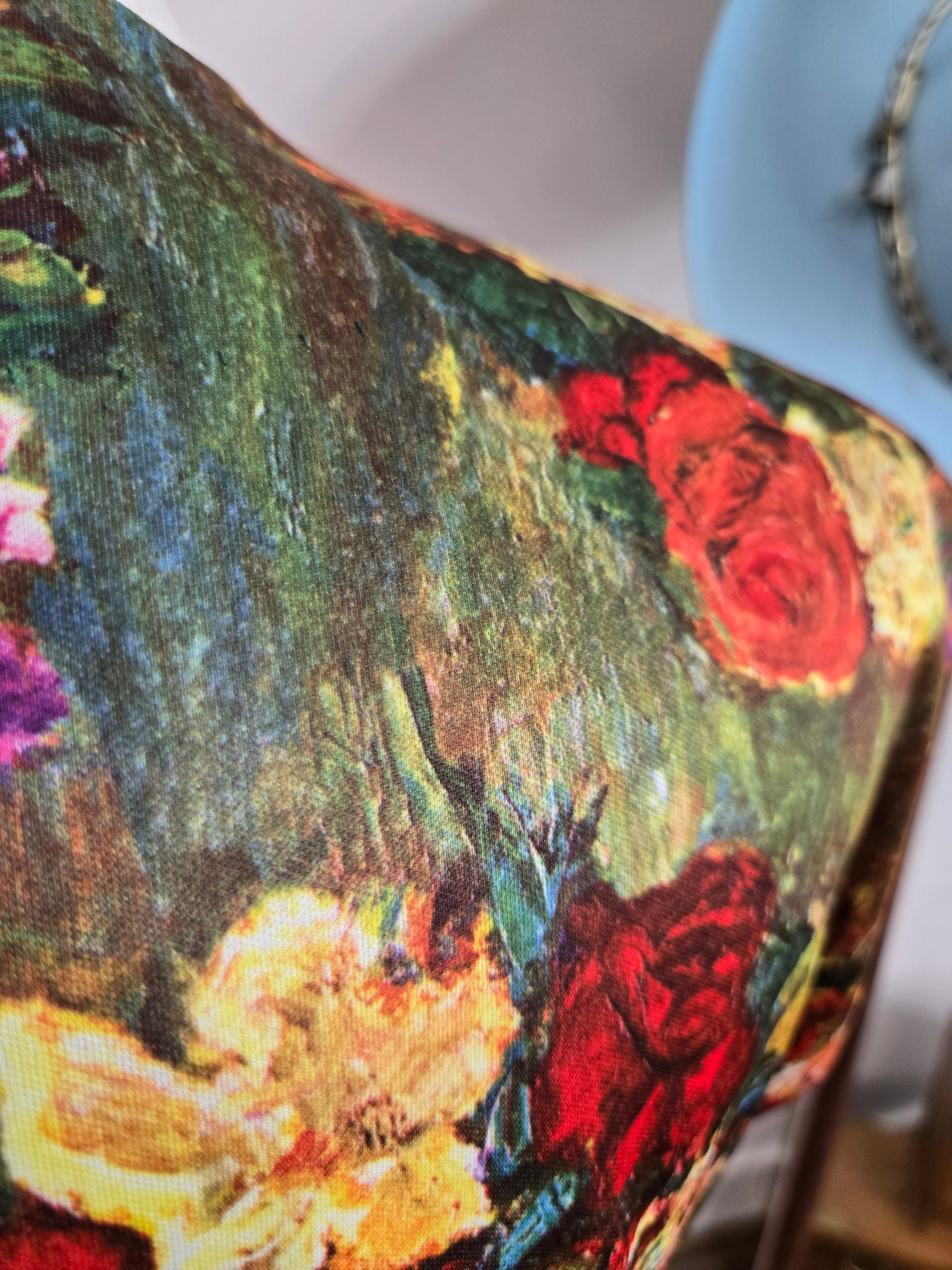 Vintage 70s Romantic Garden Print Sleeveless Top - large