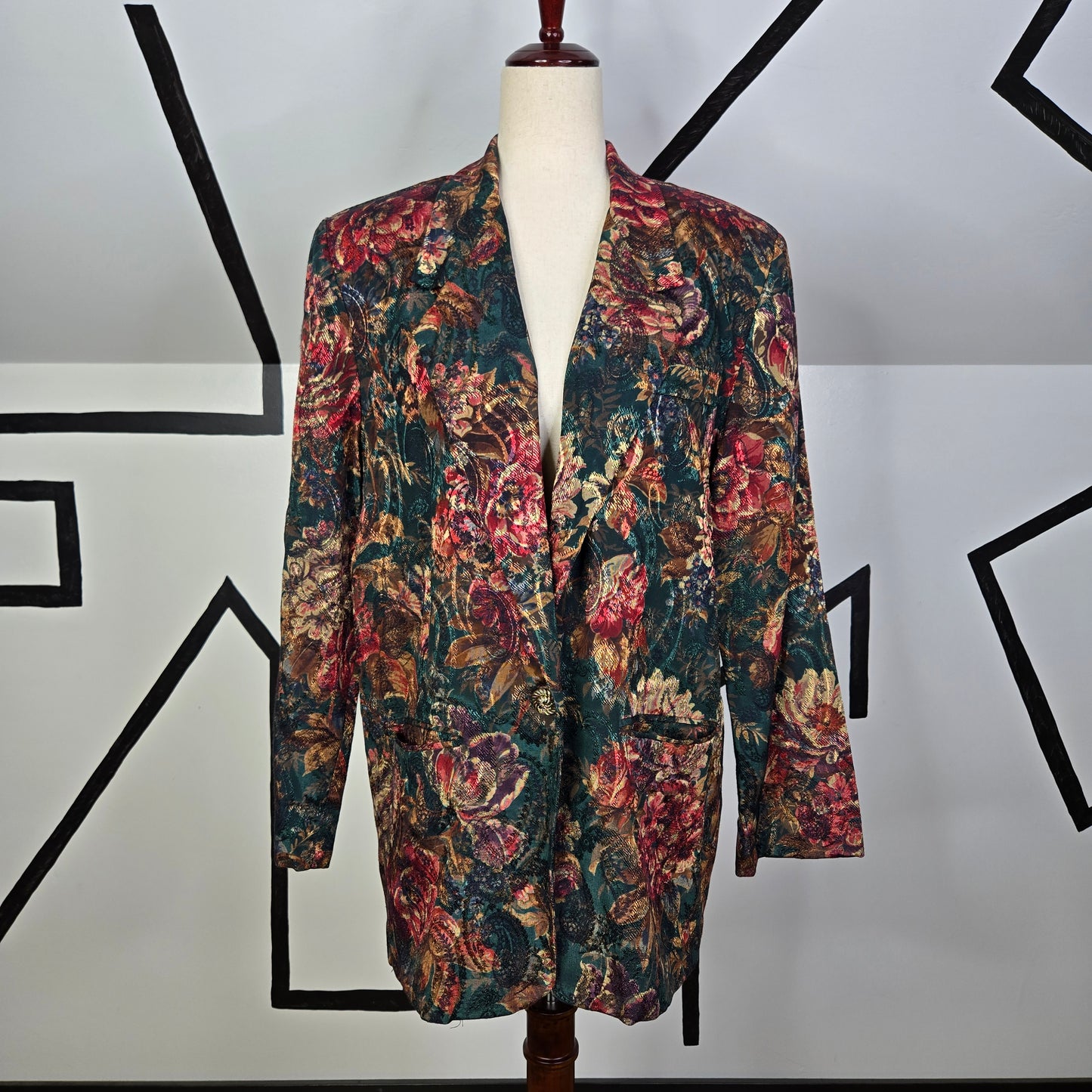 San Moire Vintage Floral Brocade Blazer - large