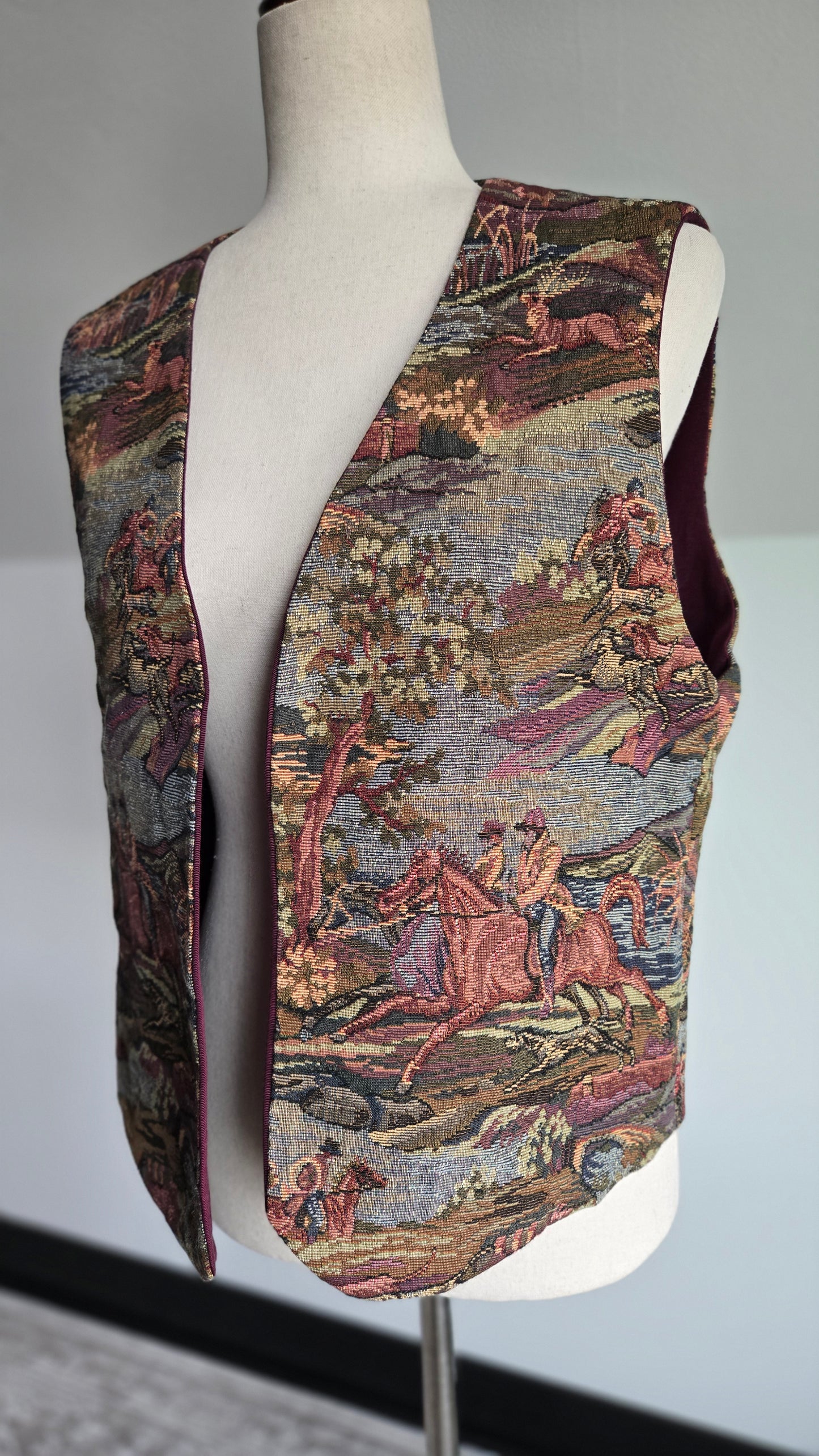 Equestrian Tapestry Hand Made Vest - M/L