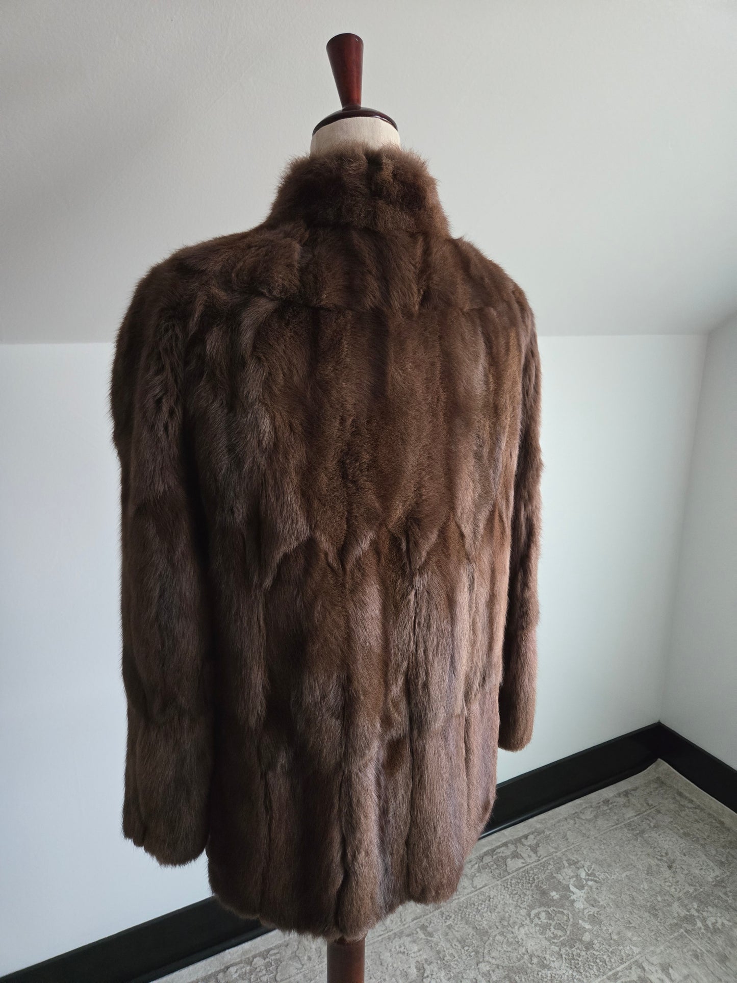 Vintage 50s Genuine Sable Fur Custom Made Coat - M/L