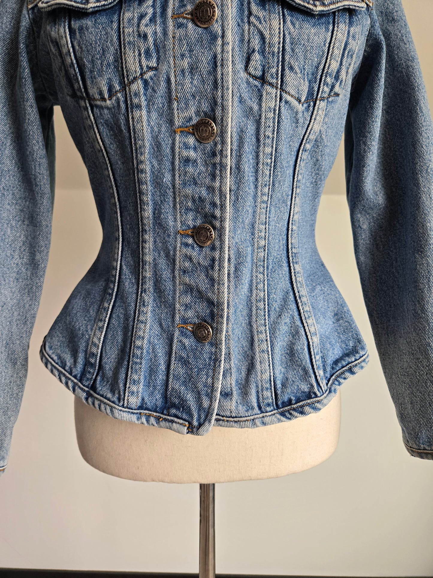 Faconnable Vintage Light Wash Denim "Corset Style" Jacket - XS