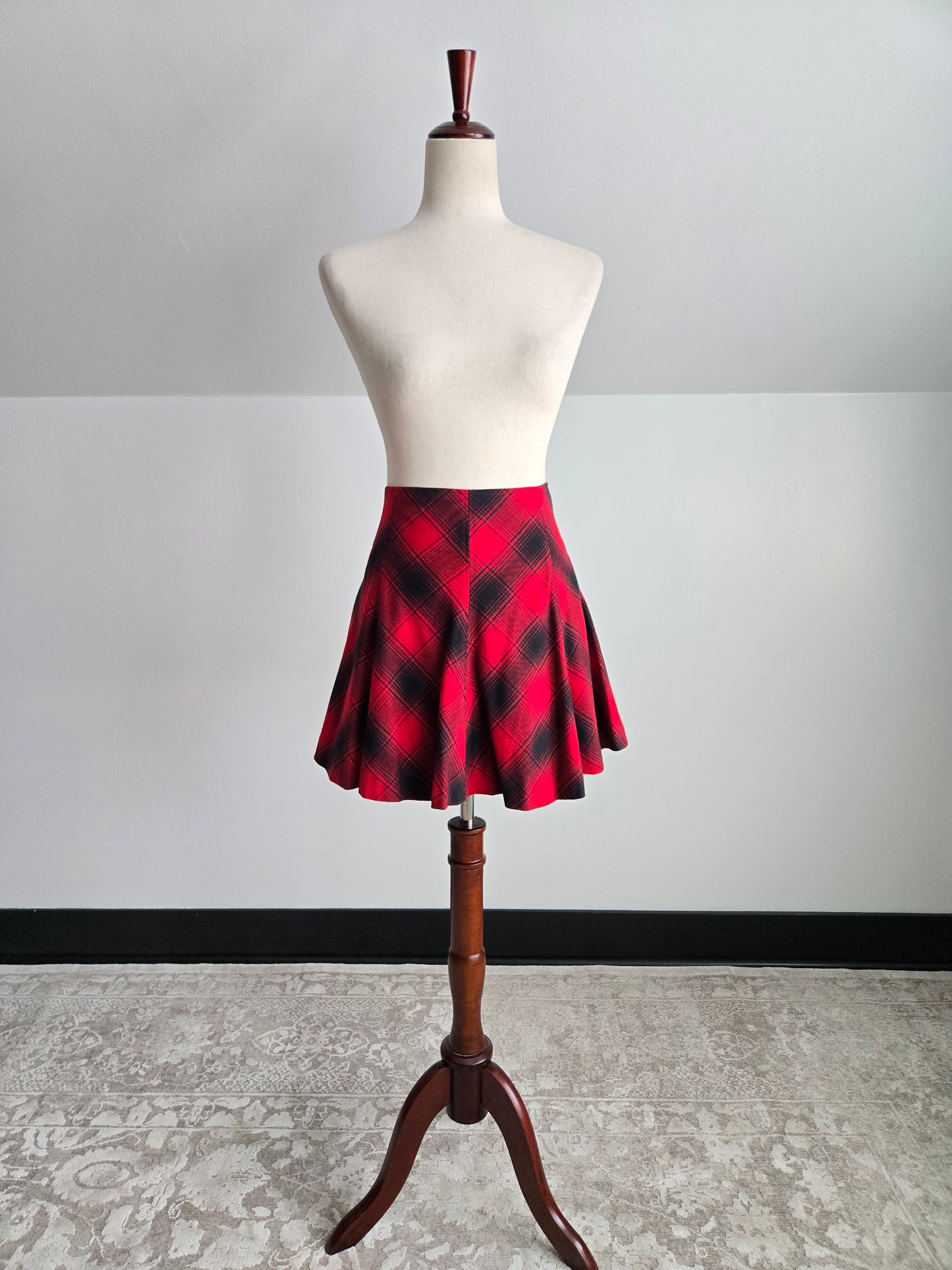 Polo Ralph Lauren Cotton/Wool/Silk Short Red Plaid Skirt - W30"