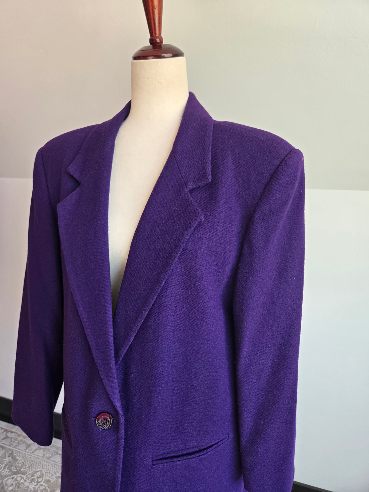 Vintage Sag Harbor Deep Purple Wool Blazer - Size 16