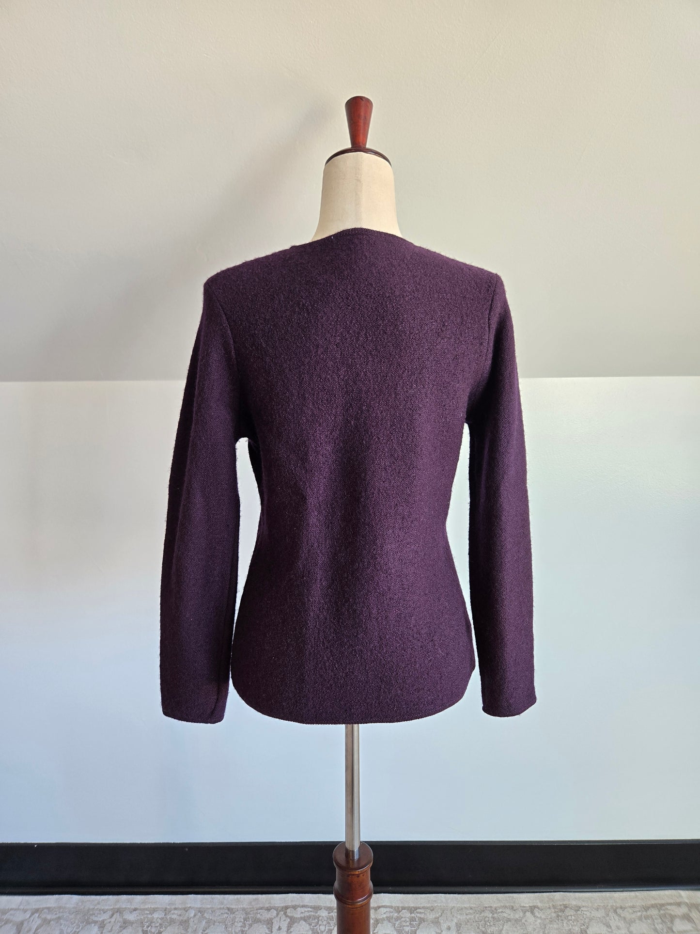 Vintage Laura Ashley 100% Boiled Wool Deep Purple Jacket - small