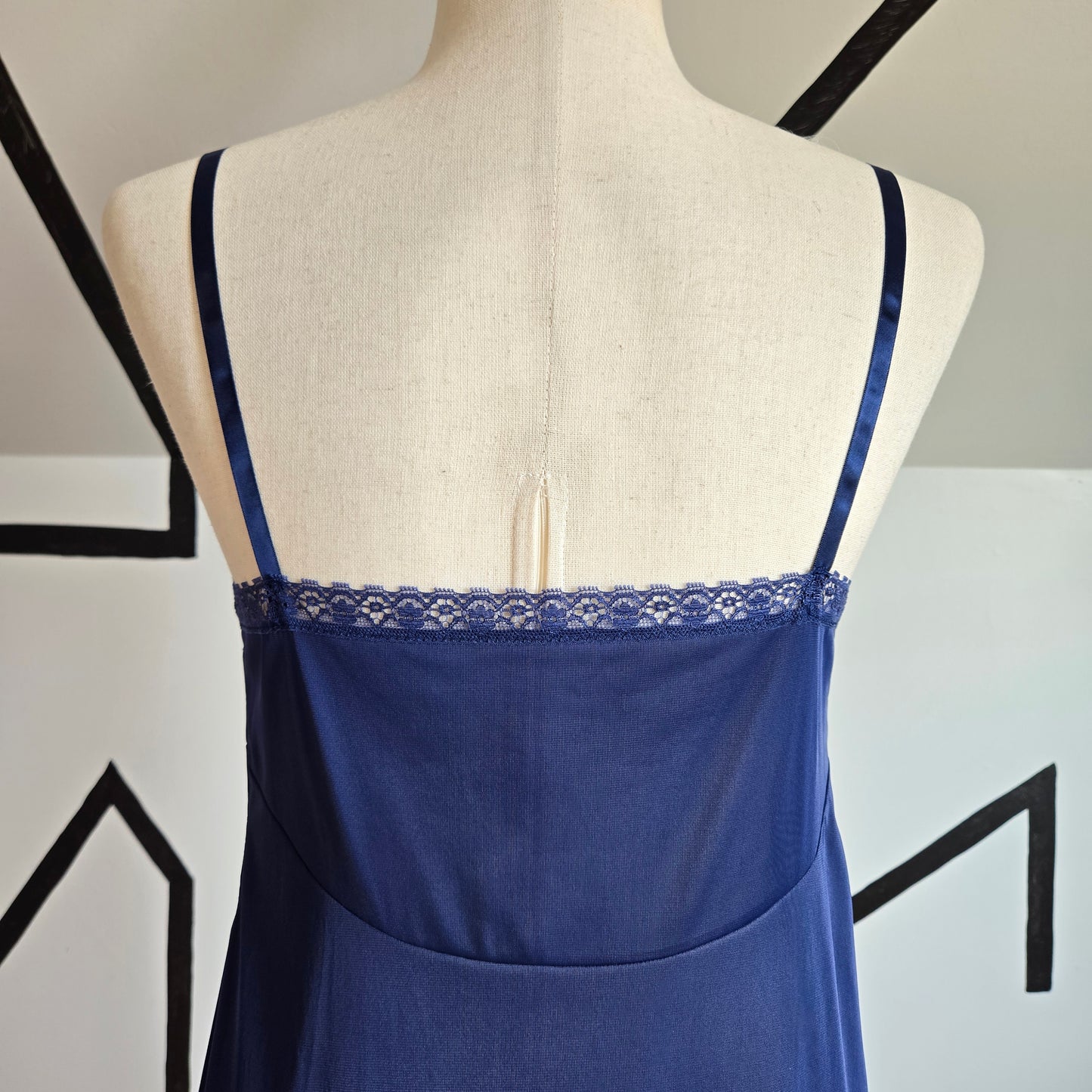 Vanity Fair Vintage Navy Slip Dress - medium