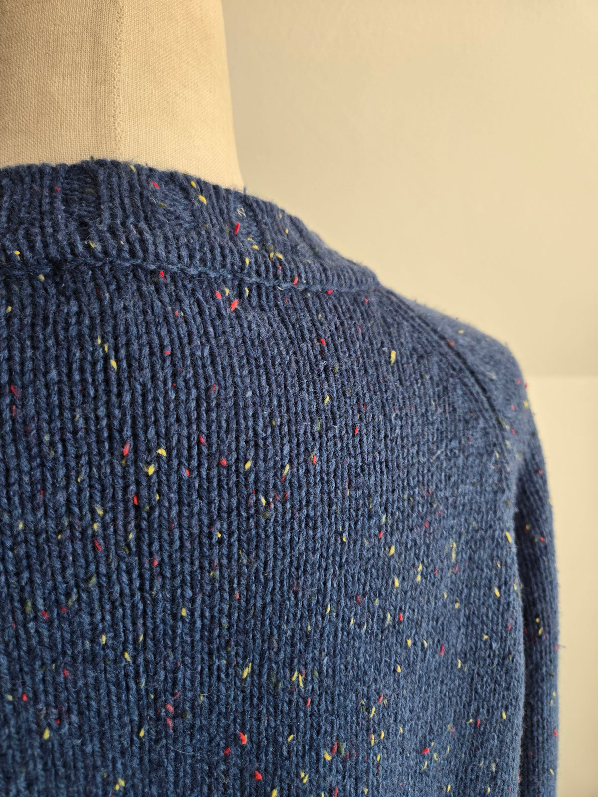 Northwest Blue 90s Ramie/Wool Blend Confetti Sweater - XL