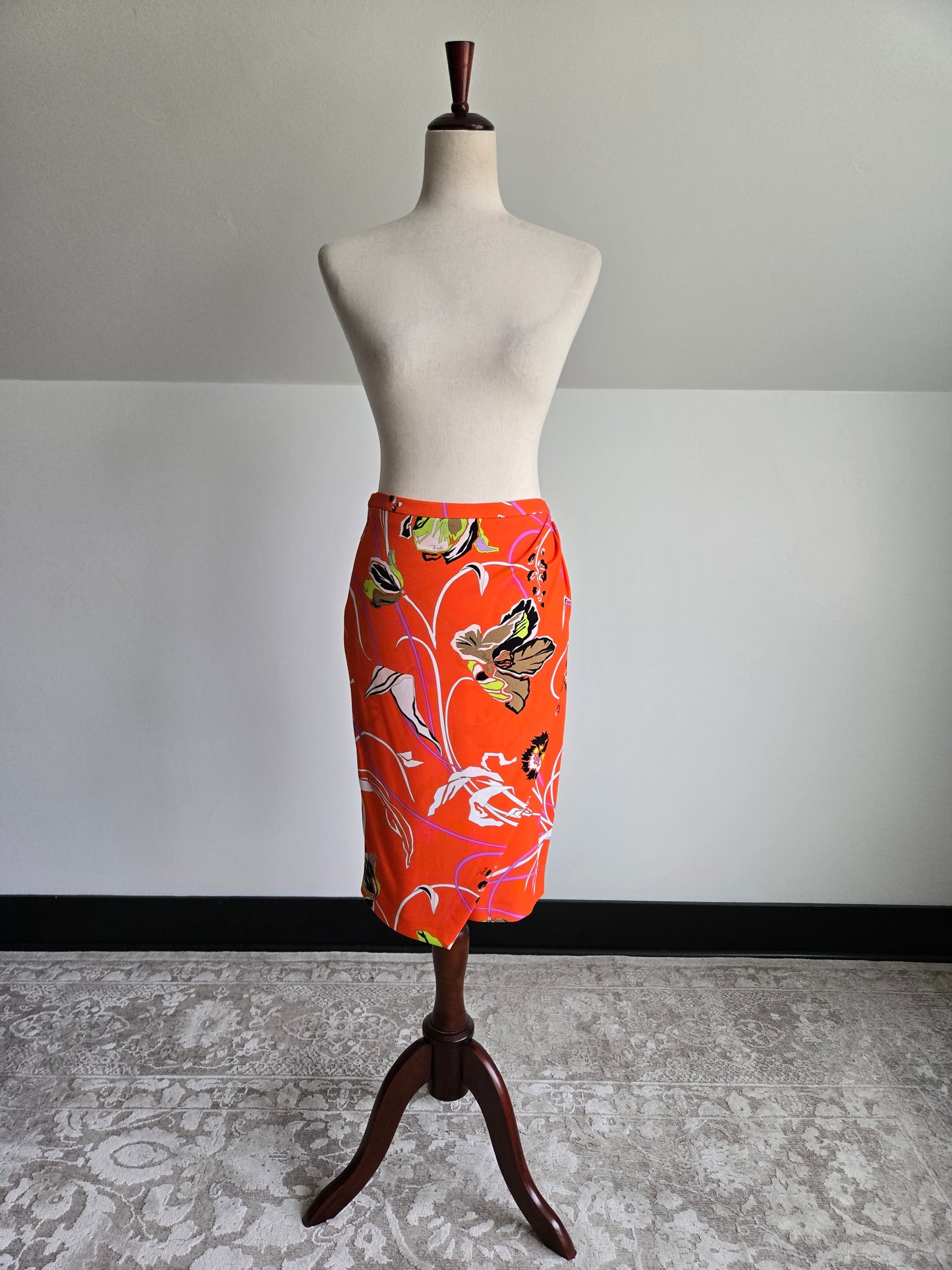 Vintage Emilio Pucci Made in Italy Fluilio Signed Print Skirt - Small