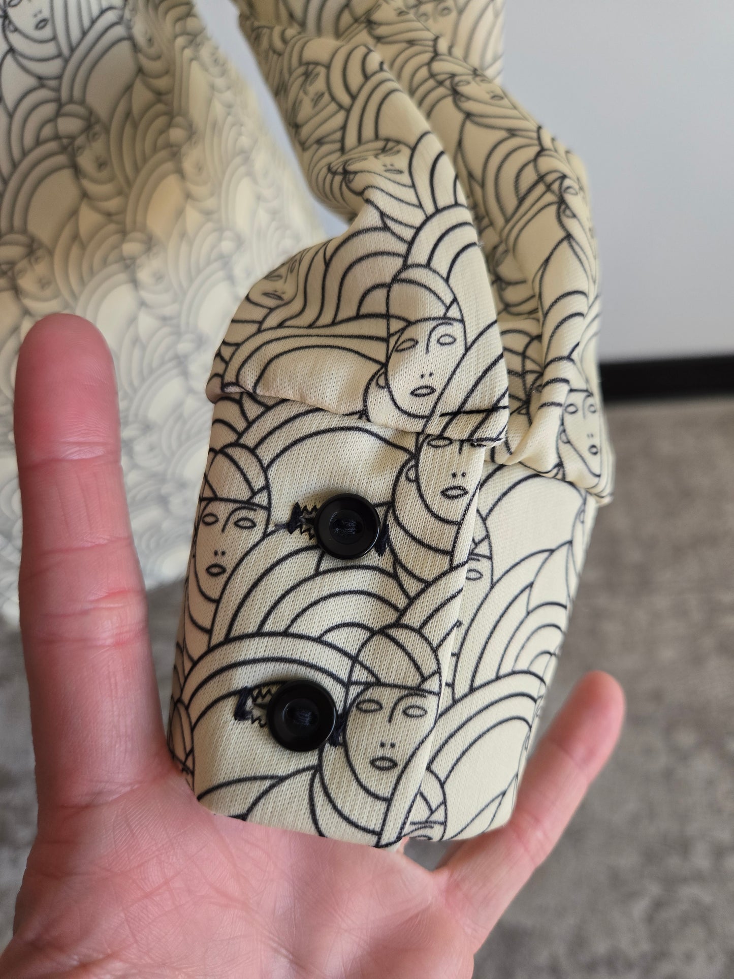 Jack Winter Vintage Art Deco Novelty Print Top - Small