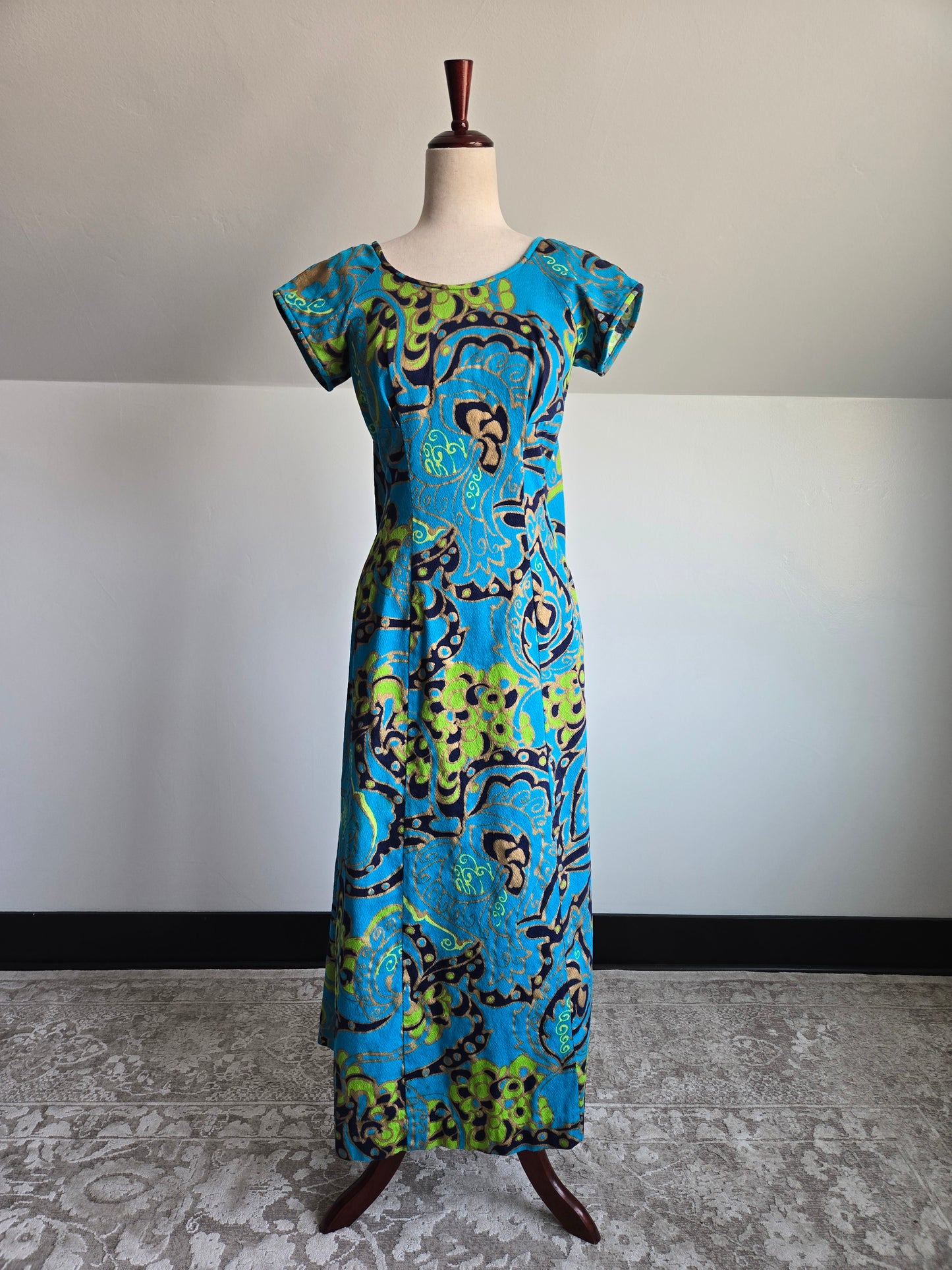 Kimo's Polynesian Shop made in Hawaii Barkcloth Dress - medium