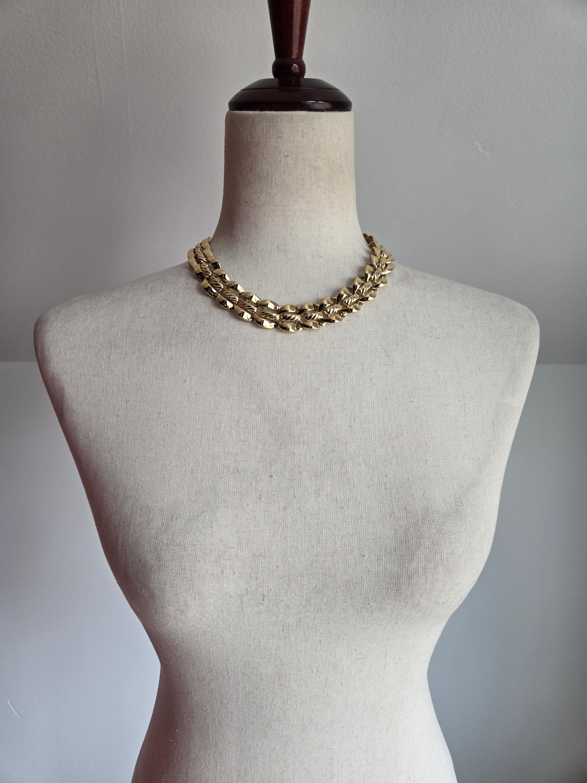 Trifari Vintage Gold Layered Chunky Necklace