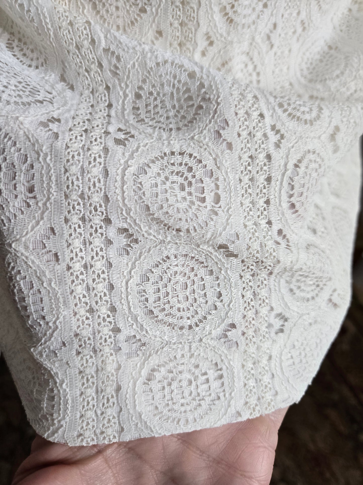 Alex Coleman Vintage 70s Lace Button Down Top - XS/S