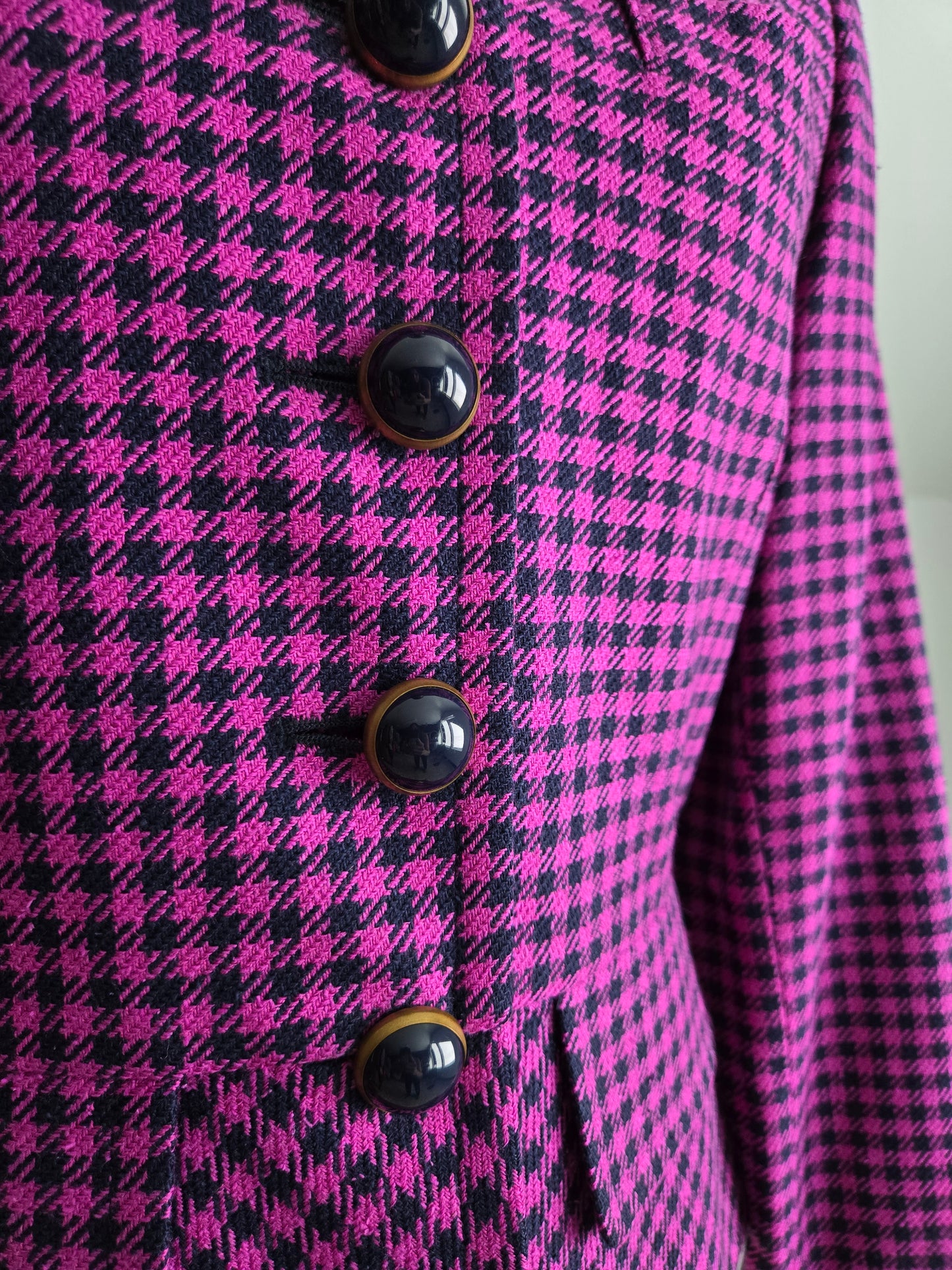 Liz Claiborne Vintage Silk/Wool Tweed Pink Plaid - Small