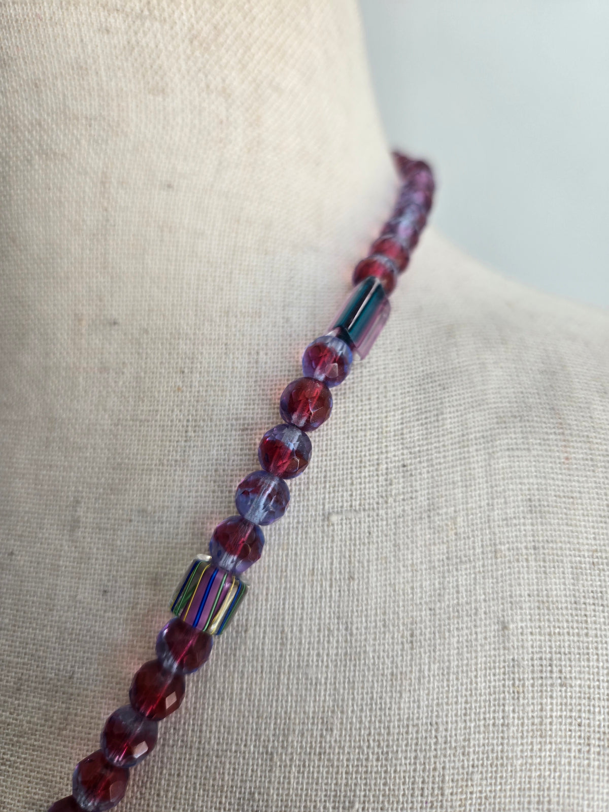 Art Glass Dichroic Horse Bolo Style Necklace