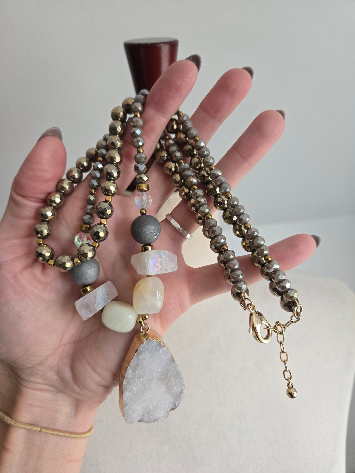 Large Chunky Druzy Statement Necklace