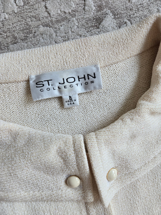St John Knit Jacket in Ivory - XS/S/M