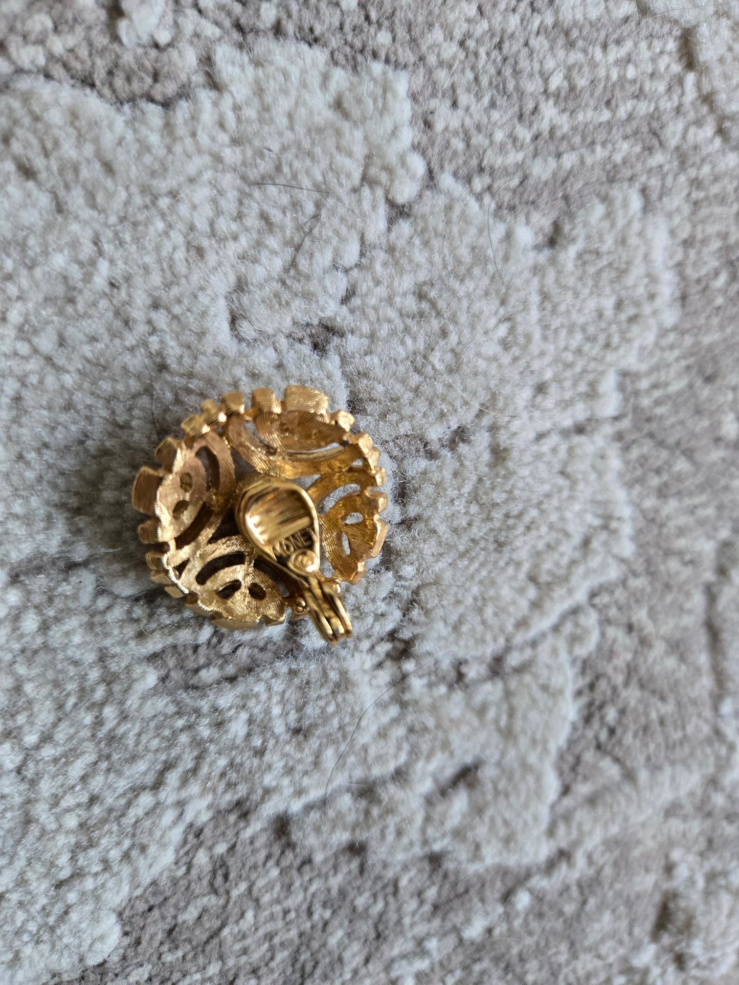 Monet Vintage Gold Round Clip On Earrings