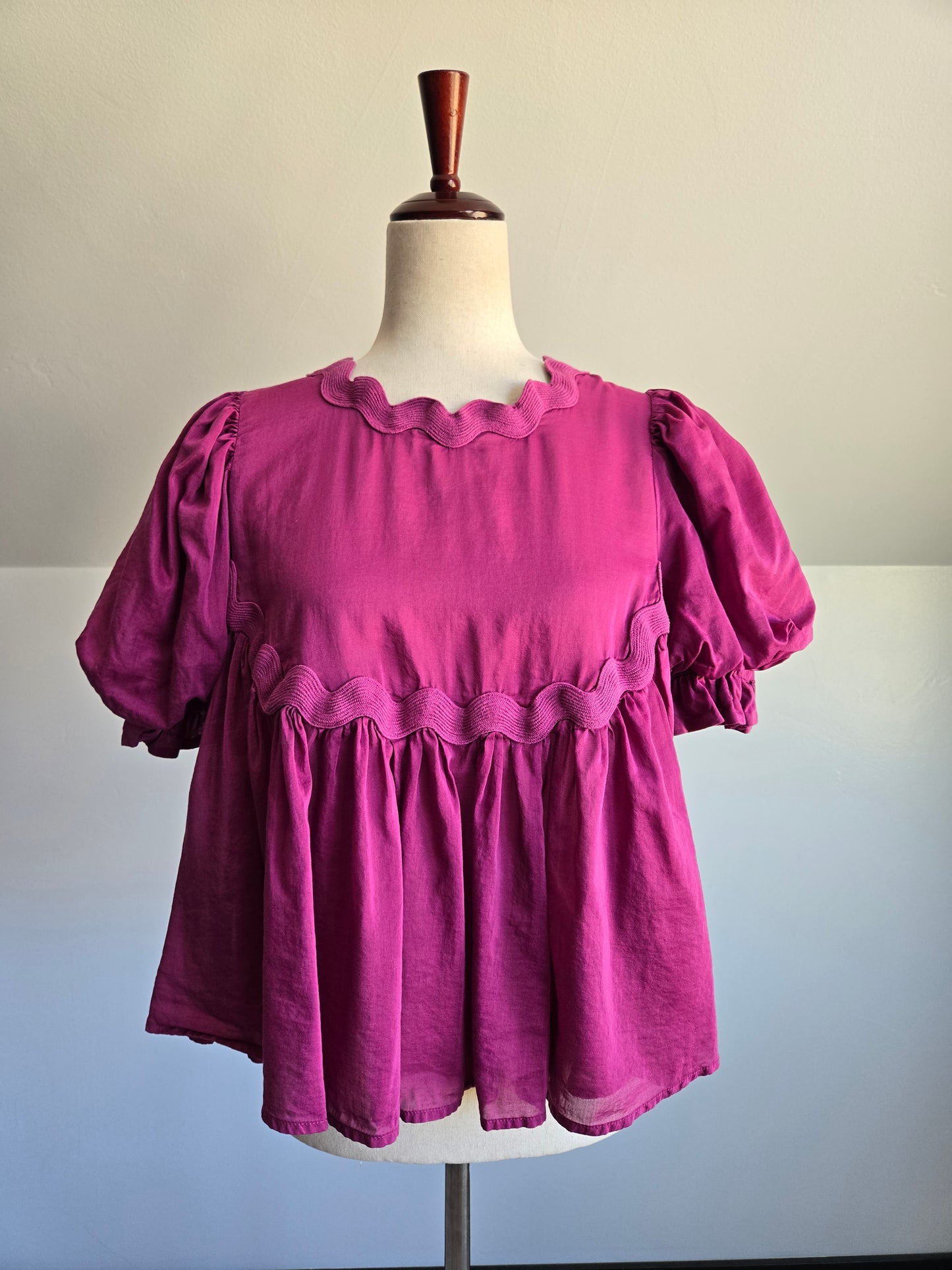 Mare Mare Fuchsia Cotton/Silk Top - Small