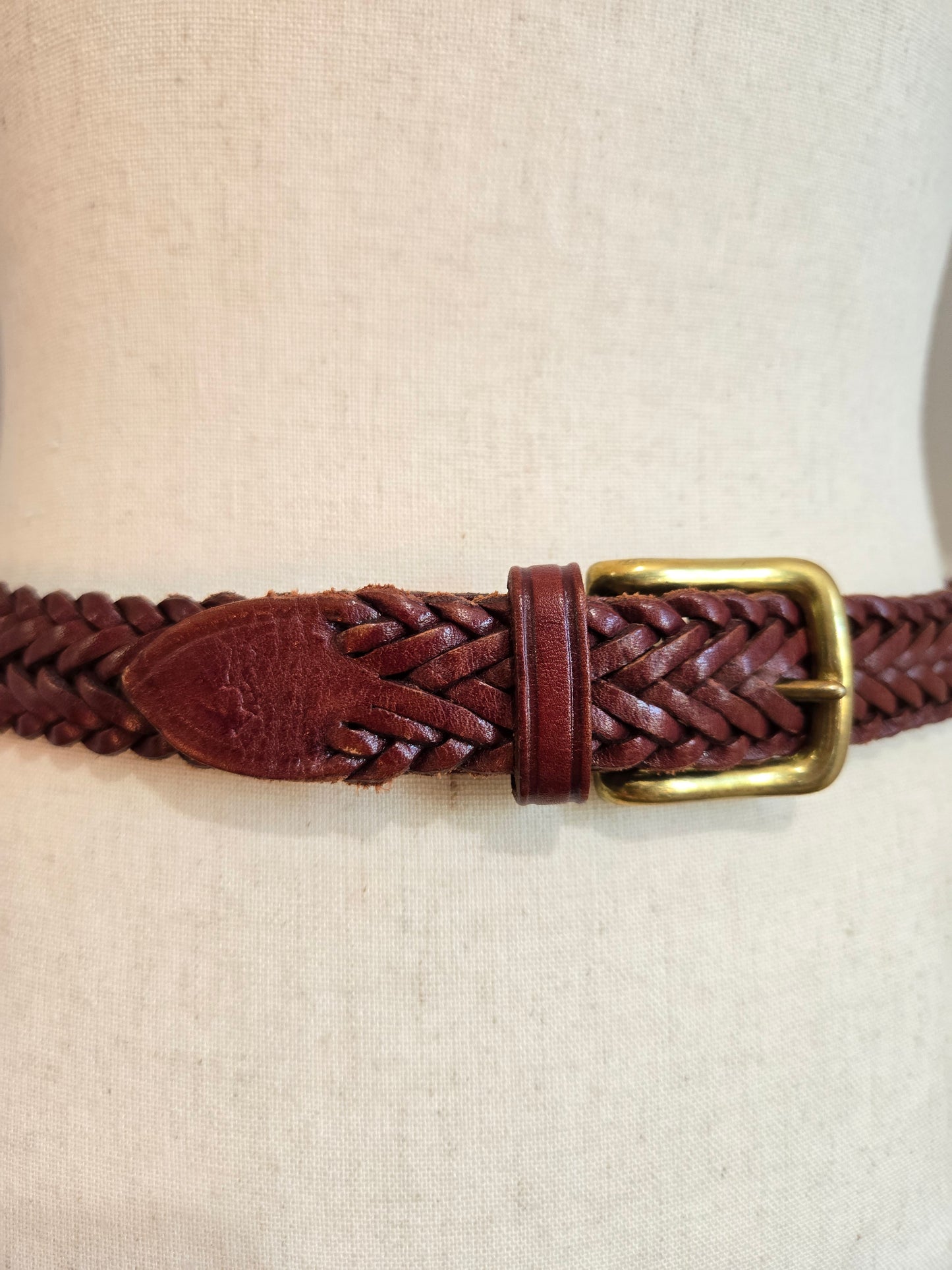 High Quality Braided Leather Belt Made in England - W24-30"