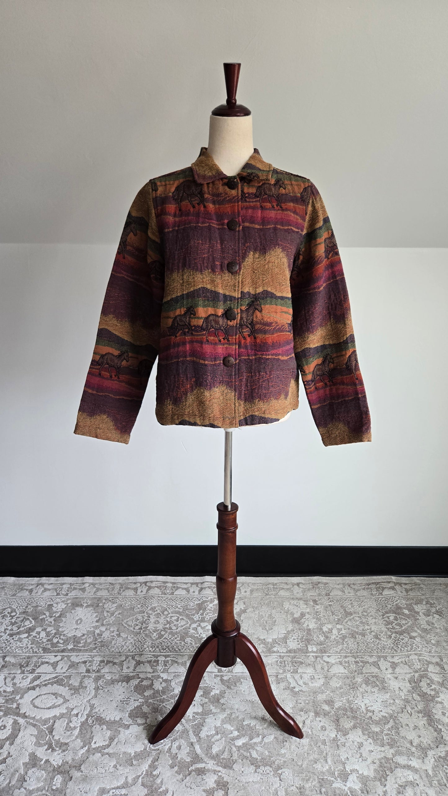 Sara Studio Vintage Horse Tapestry Jacket - small