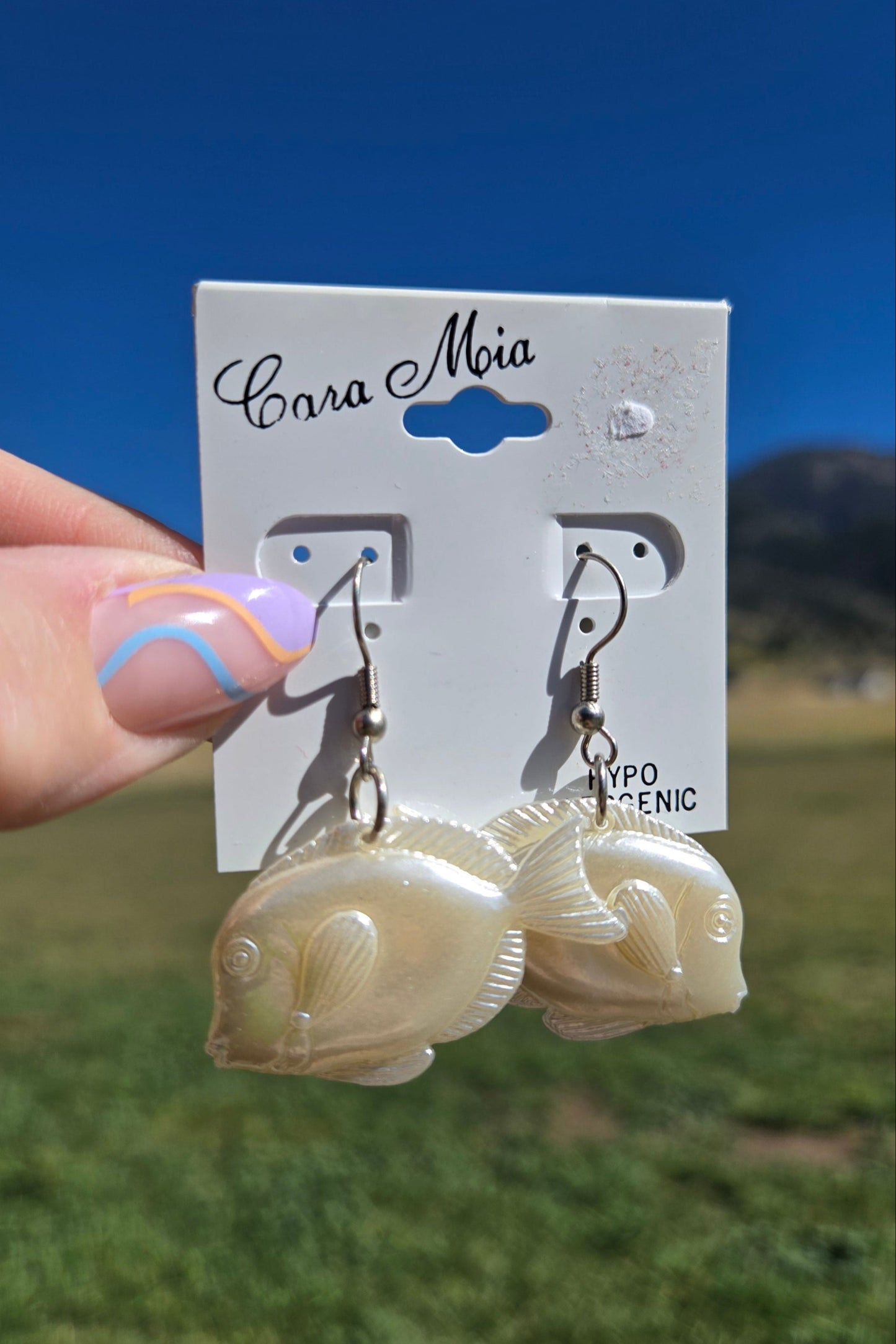 Deadstock Cara Mia Iridescent Small Tropical Fish Earrings