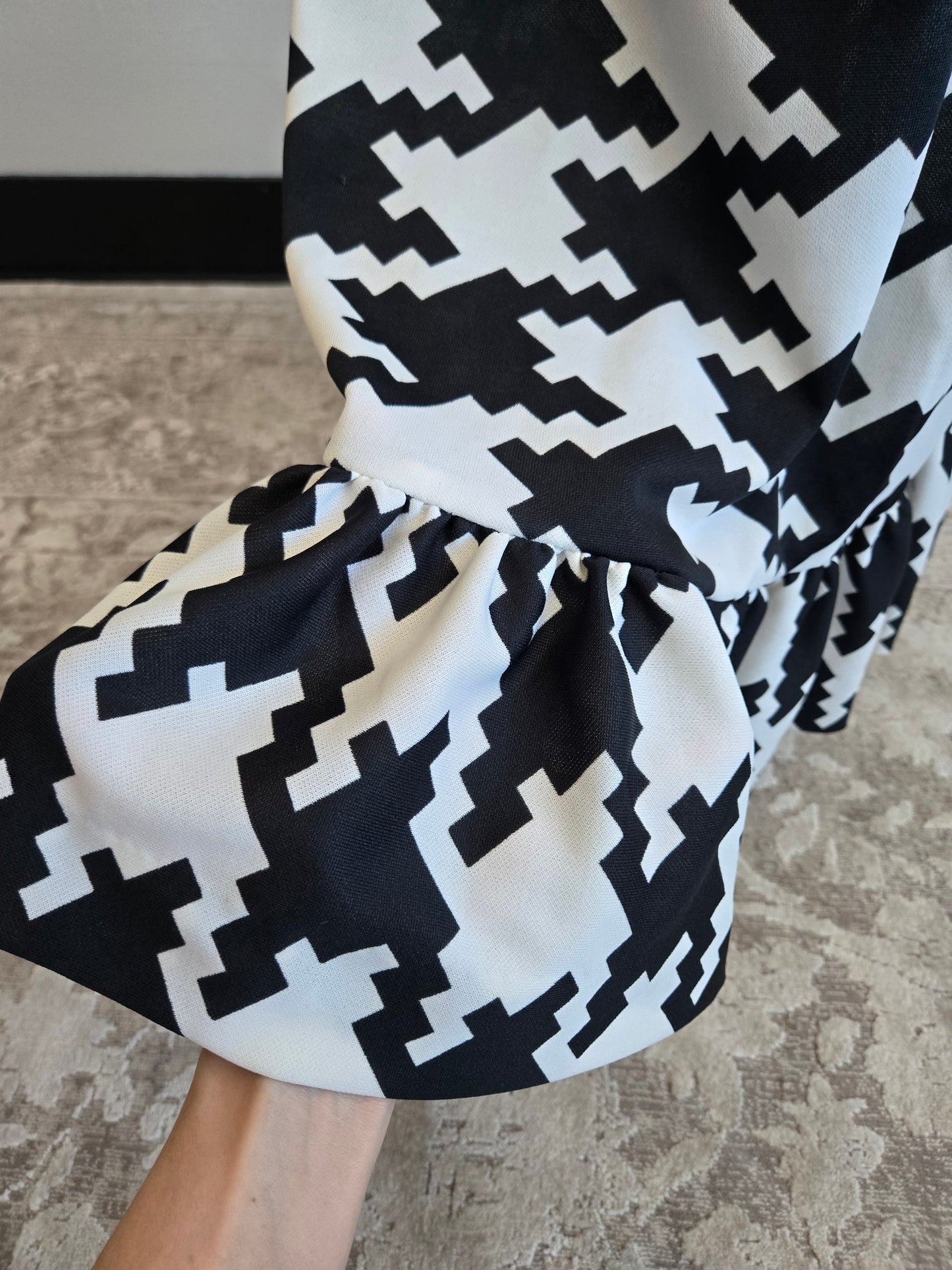 Burt Stanley of California Vintage 70s Houndstooth Maxi Dress - Medium