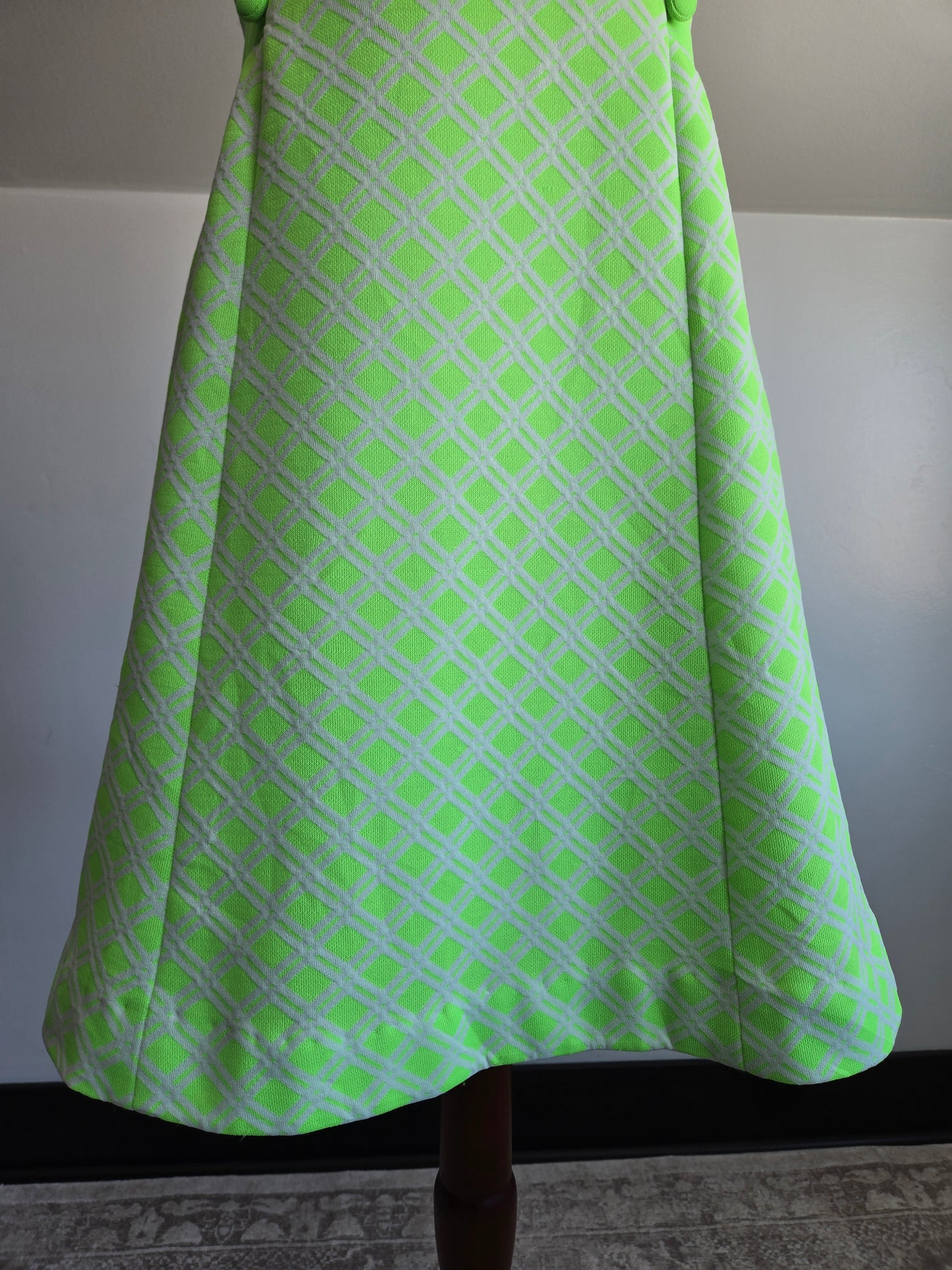 Vintage 70s Lime Green Mod Dress - S/M