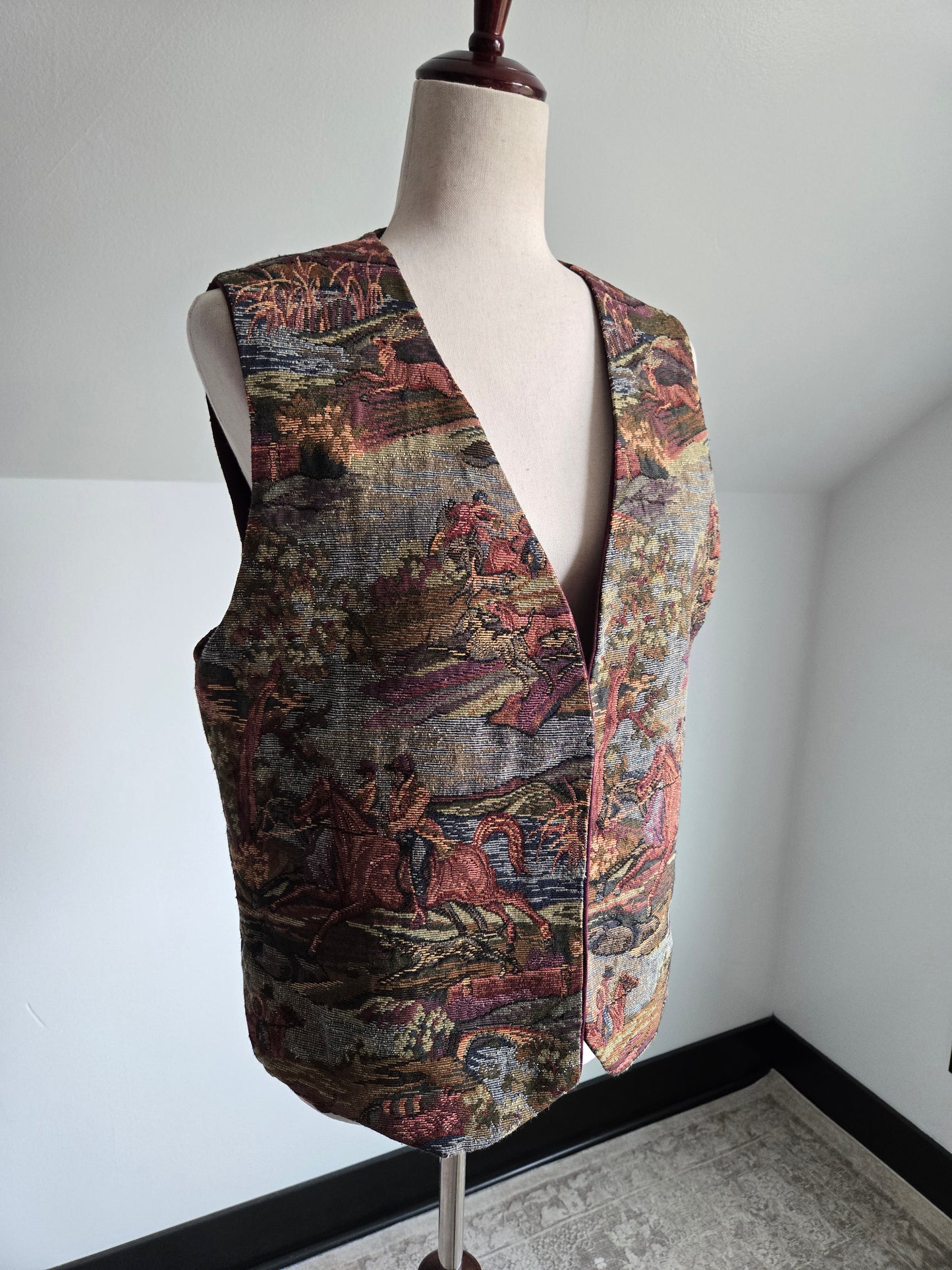 Equestrian Tapestry Hand Made Vest - M/L