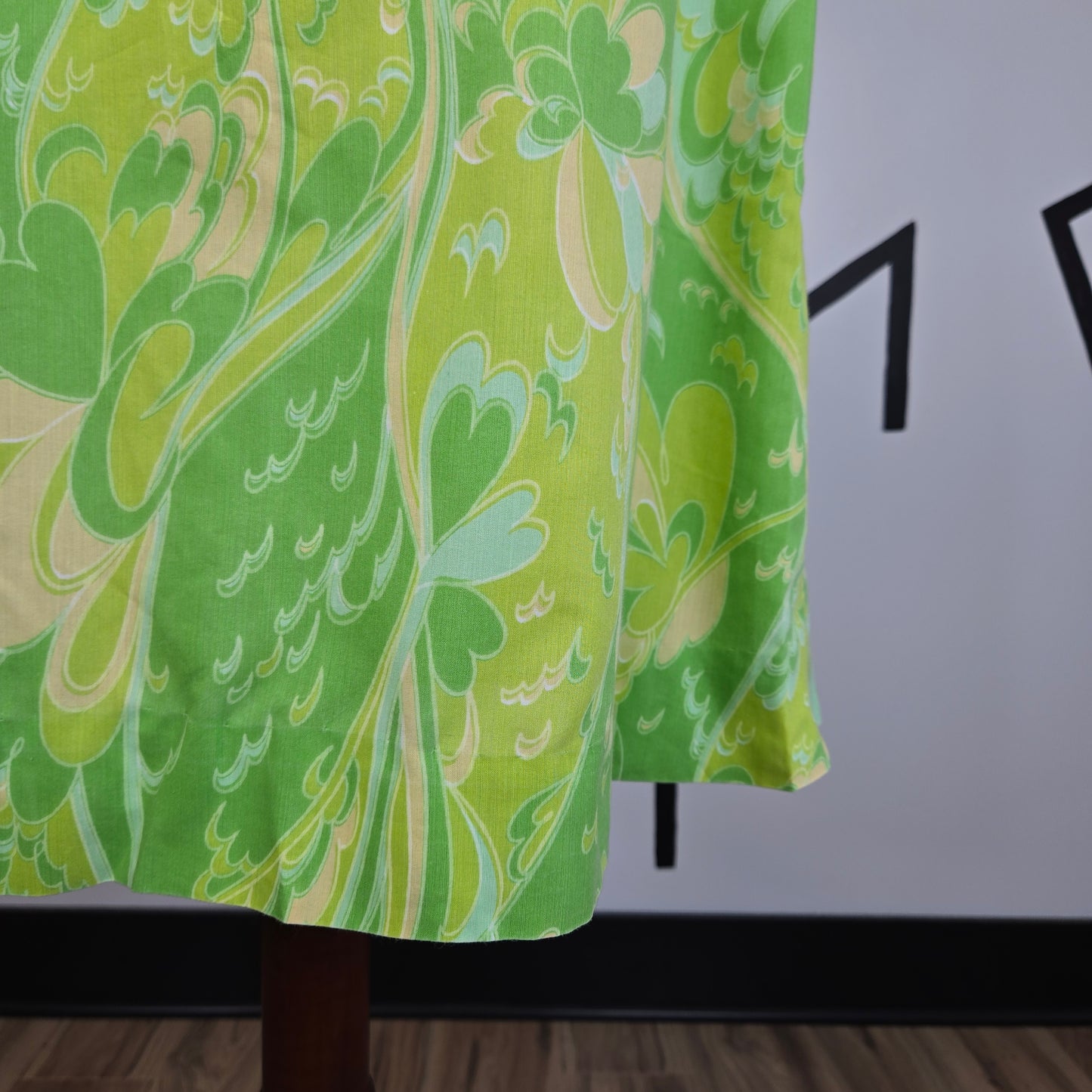 Vintage 1950s Handmade Lime Green Gauzy Cotton Shift Dress - medium