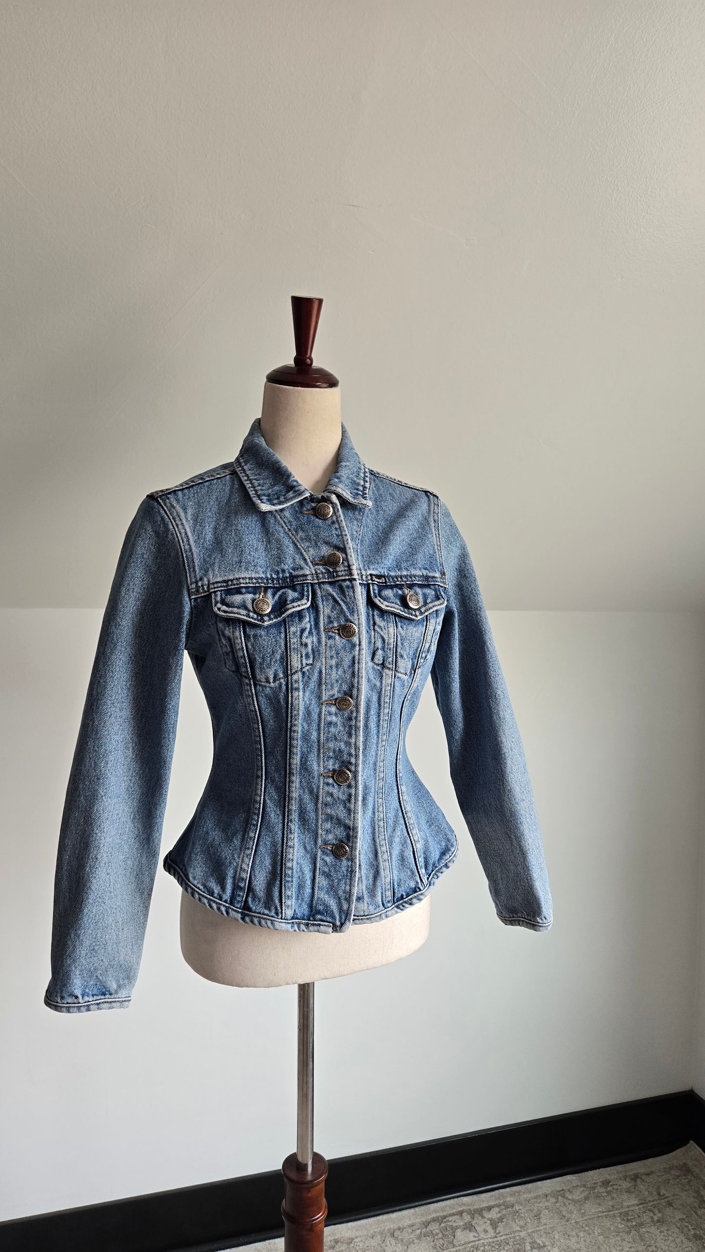 Faconnable Vintage Light Wash Denim "Corset Style" Jacket - XS