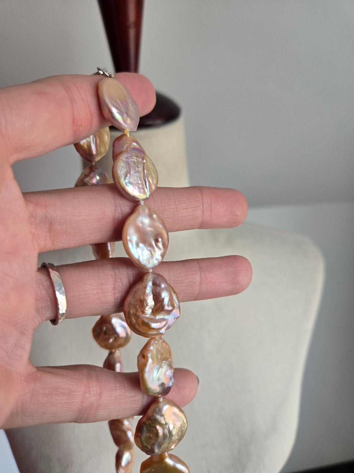 Vintage Baroque Pink Freshwater Pearl Necklace