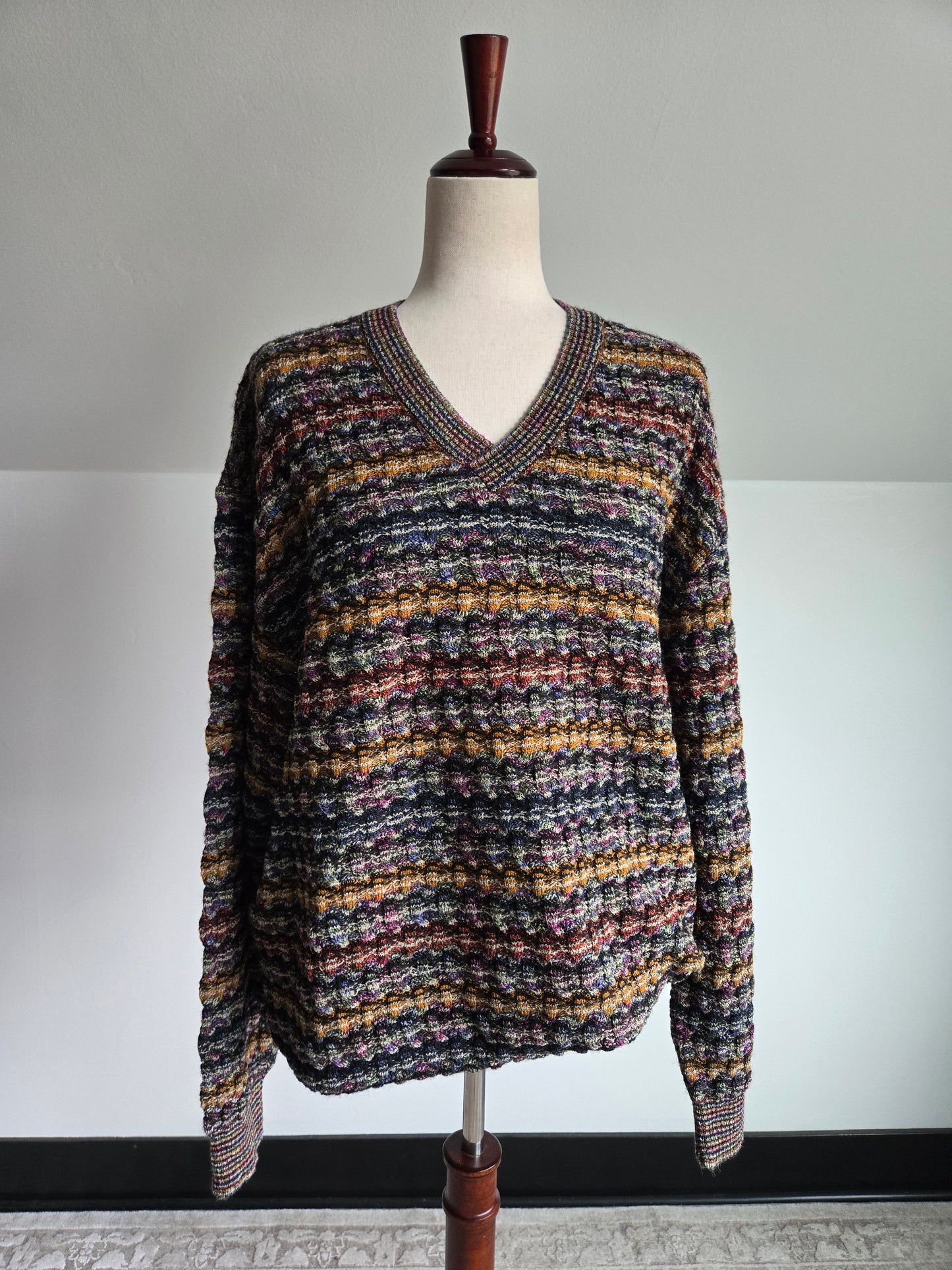 Vintage Missoni Sport Made in Italy 80s Multi Colored Sweater - XL