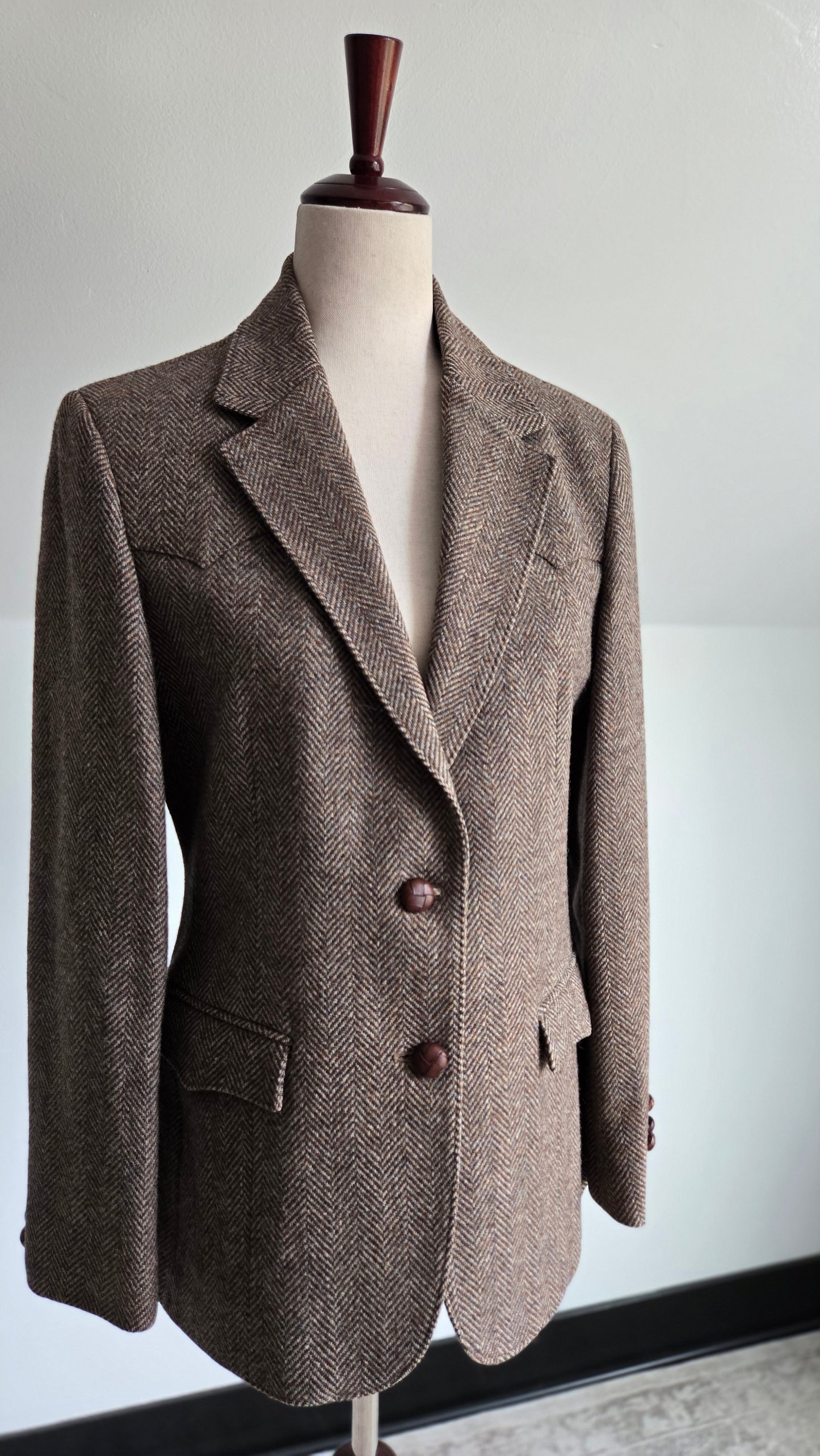 Farrah Vintage 70s Western Wool Tweed Blazer - Large