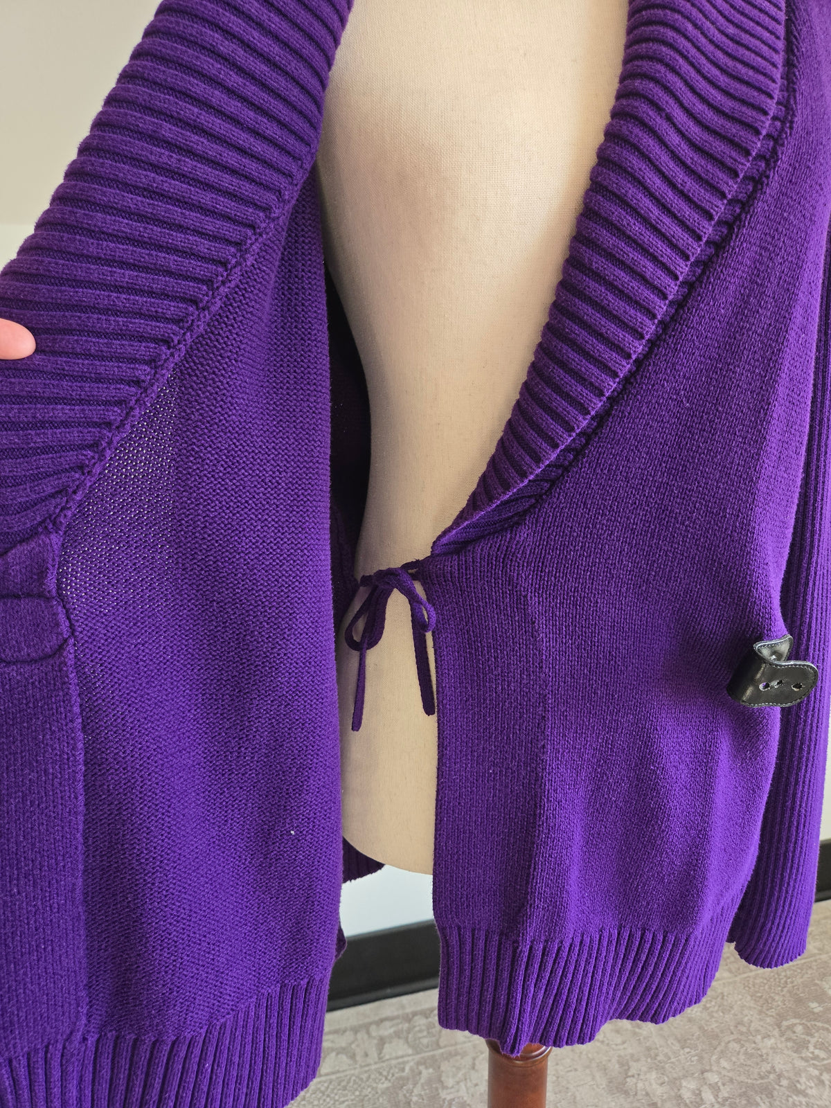 Lauren Ralph Lauren Purple Equestrian Cardigan - Large
