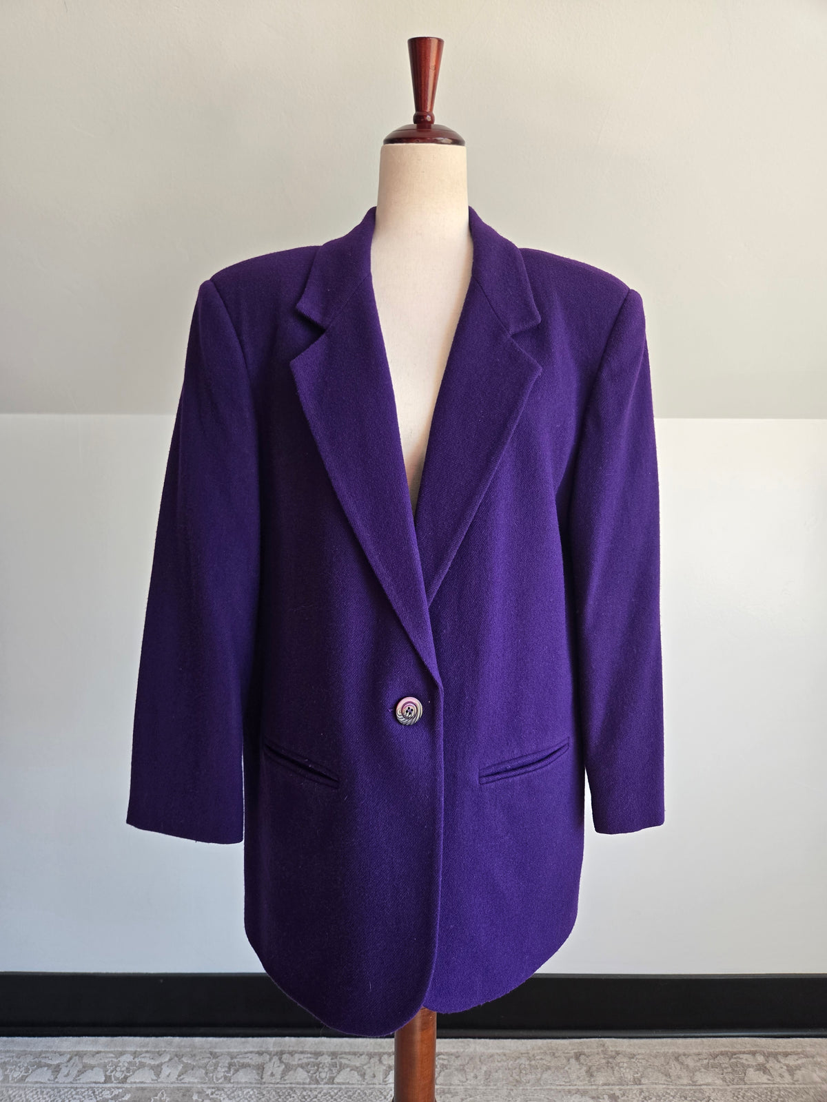 Vintage Sag Harbor Deep Purple Wool Blazer - Size 16