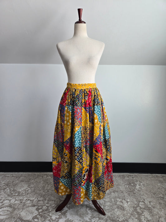 Vintage 70s True Patchwork Skirt - W26"