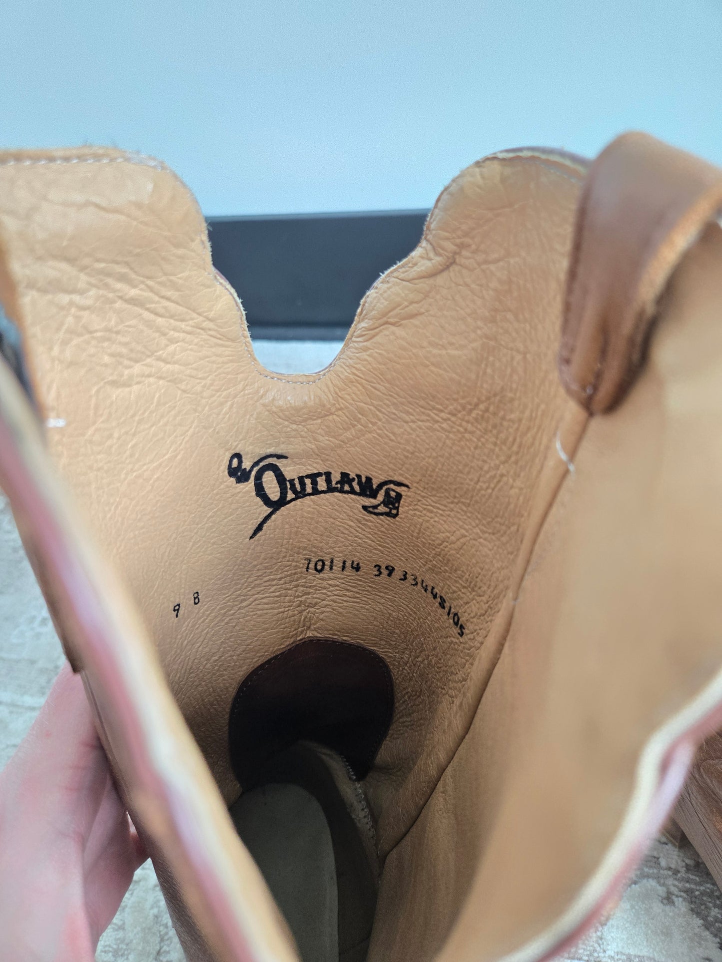 Outlaw Leather Cowgirl Boots - Size 9B (womens)