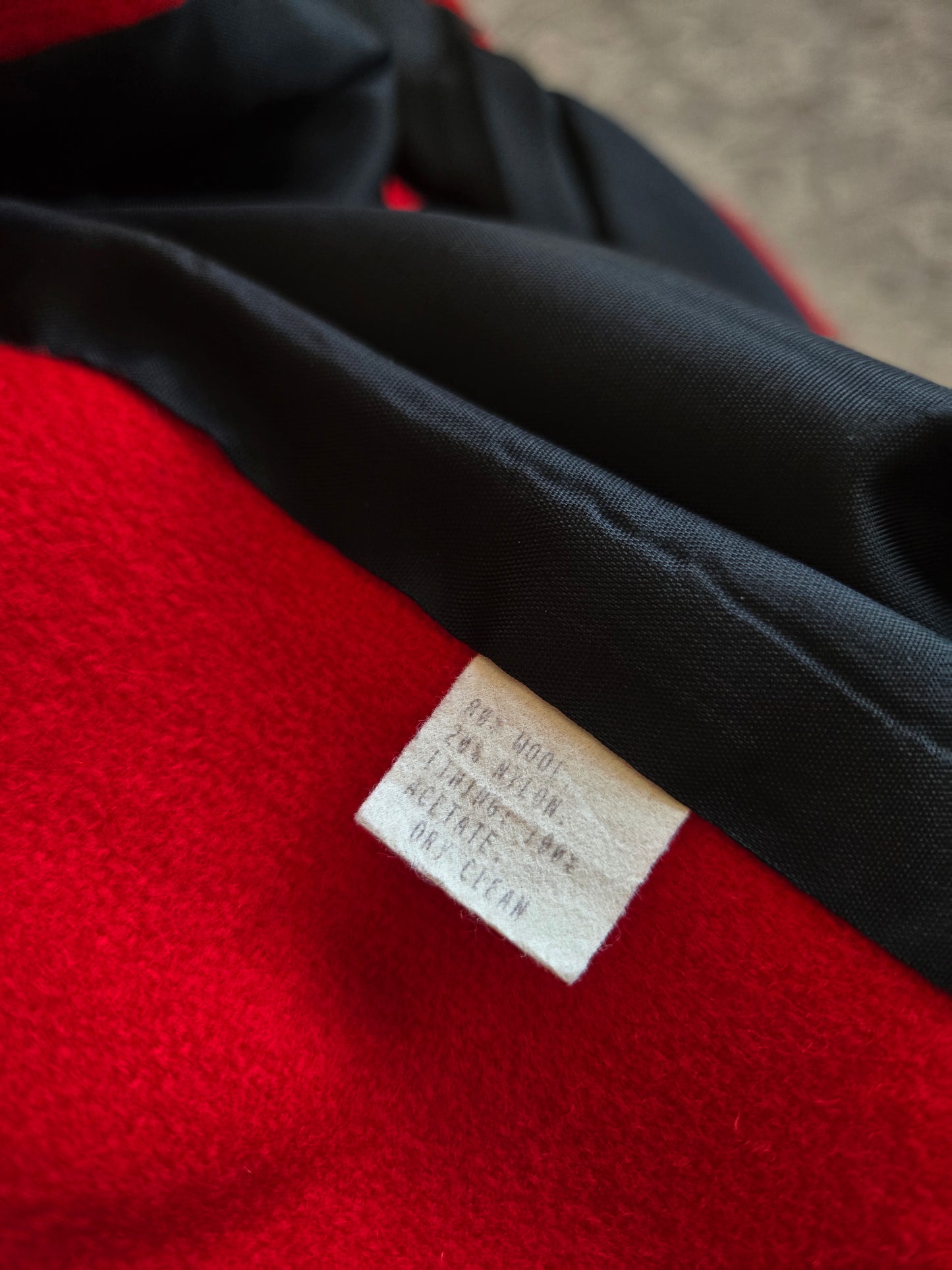 Lady Suzette Vintage 80s Edwardian Revival Bright Red Wool Over Coat - L/XL